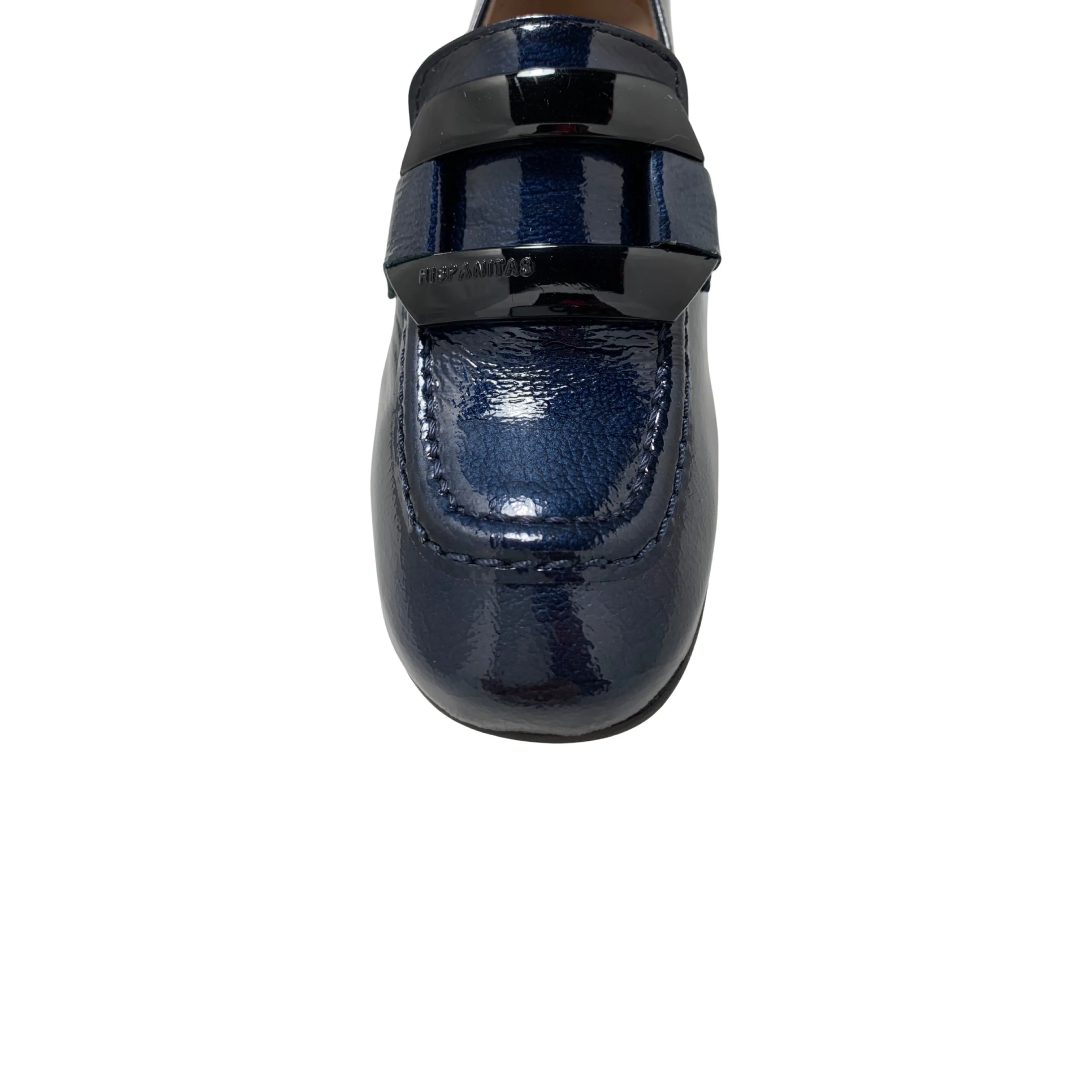 Etna Navy Patent Low Heel Loafer