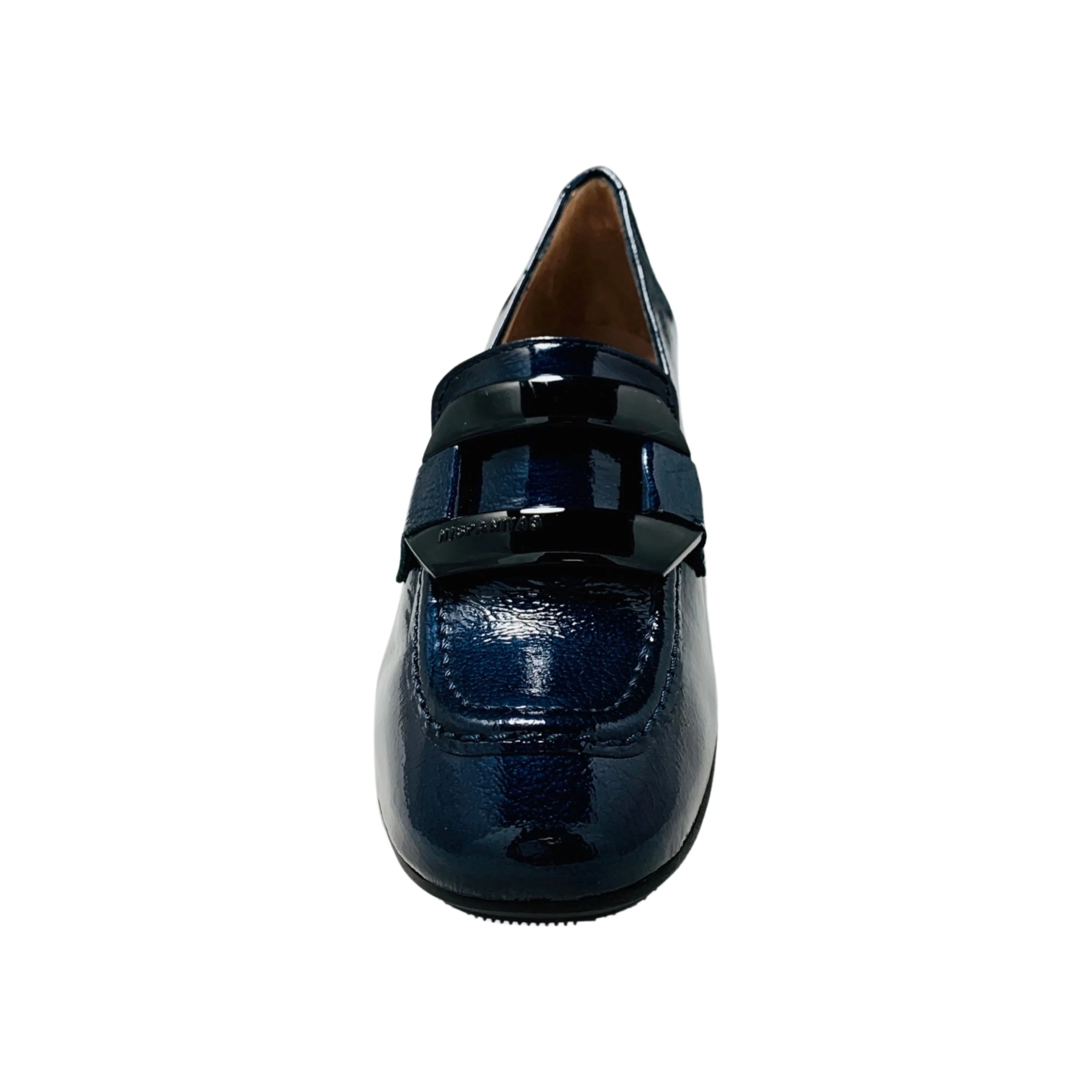 Etna Navy Patent Low Heel Loafer