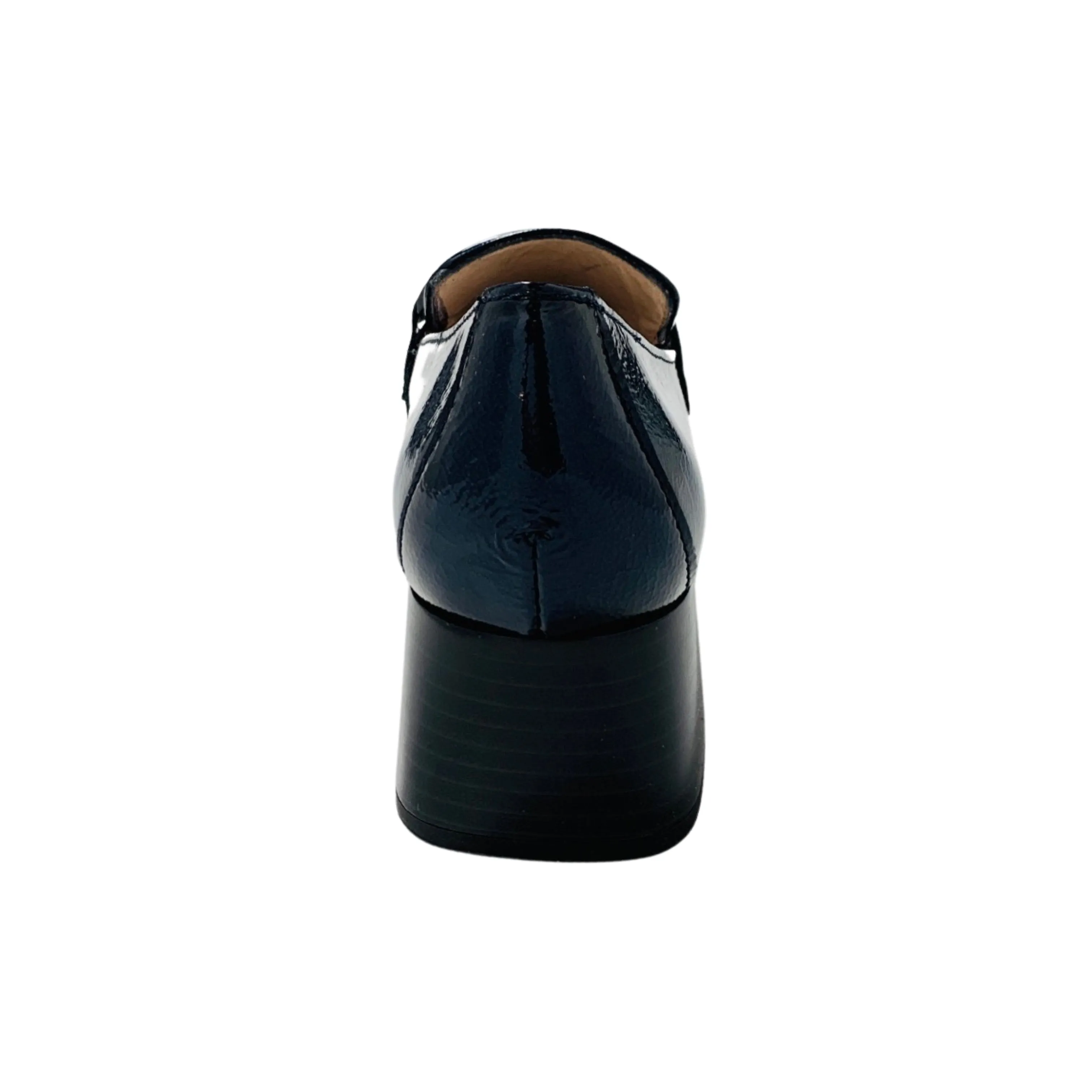 Etna Navy Patent Low Heel Loafer