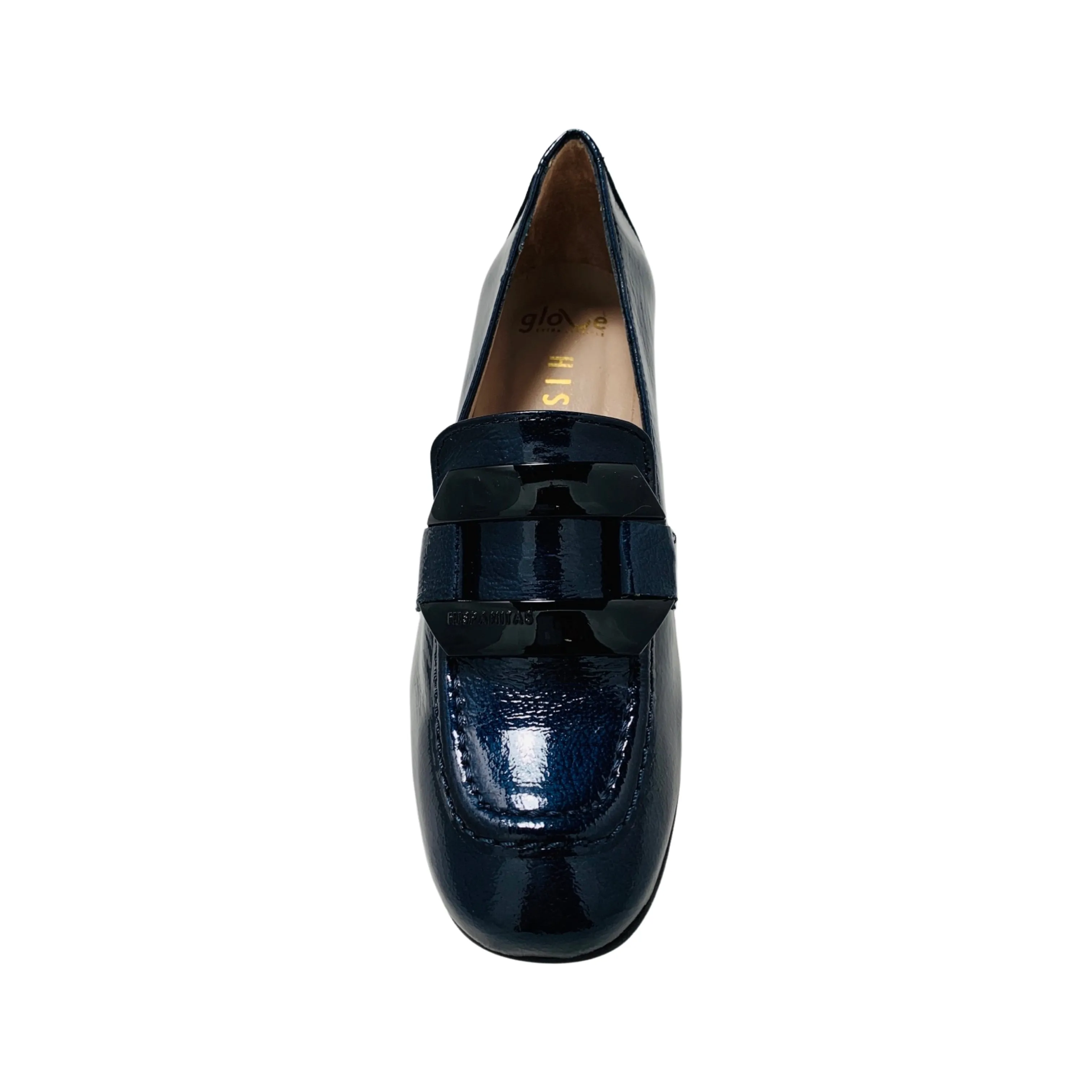 Etna Navy Patent Low Heel Loafer