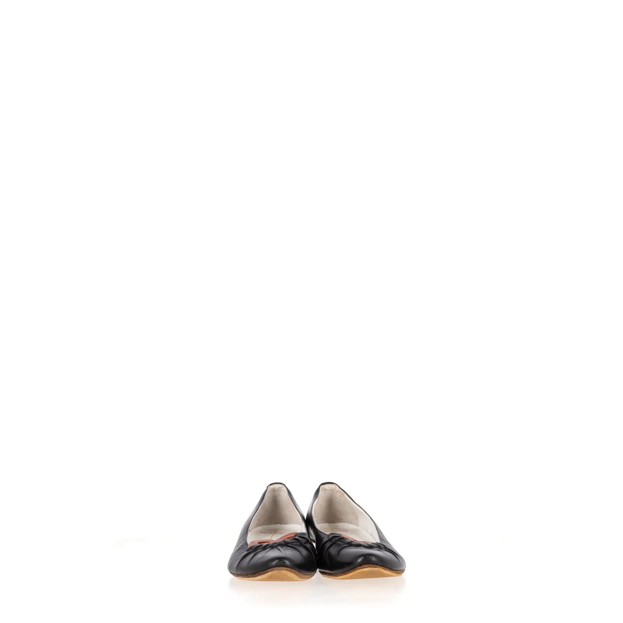 Etro Pleated Ballet Flats in Black Leather