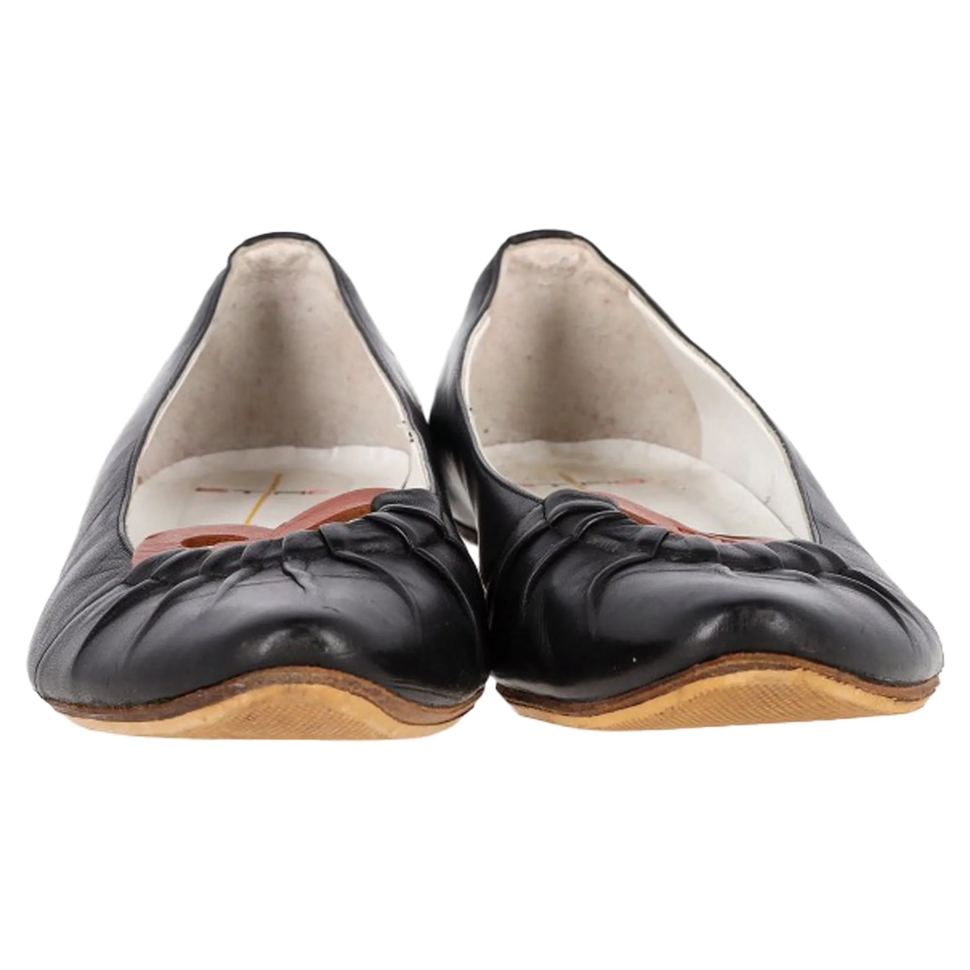 Etro Pleated Ballet Flats in Black Leather