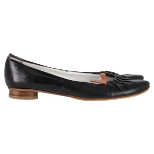 Etro Pleated Ballet Flats in Black Leather
