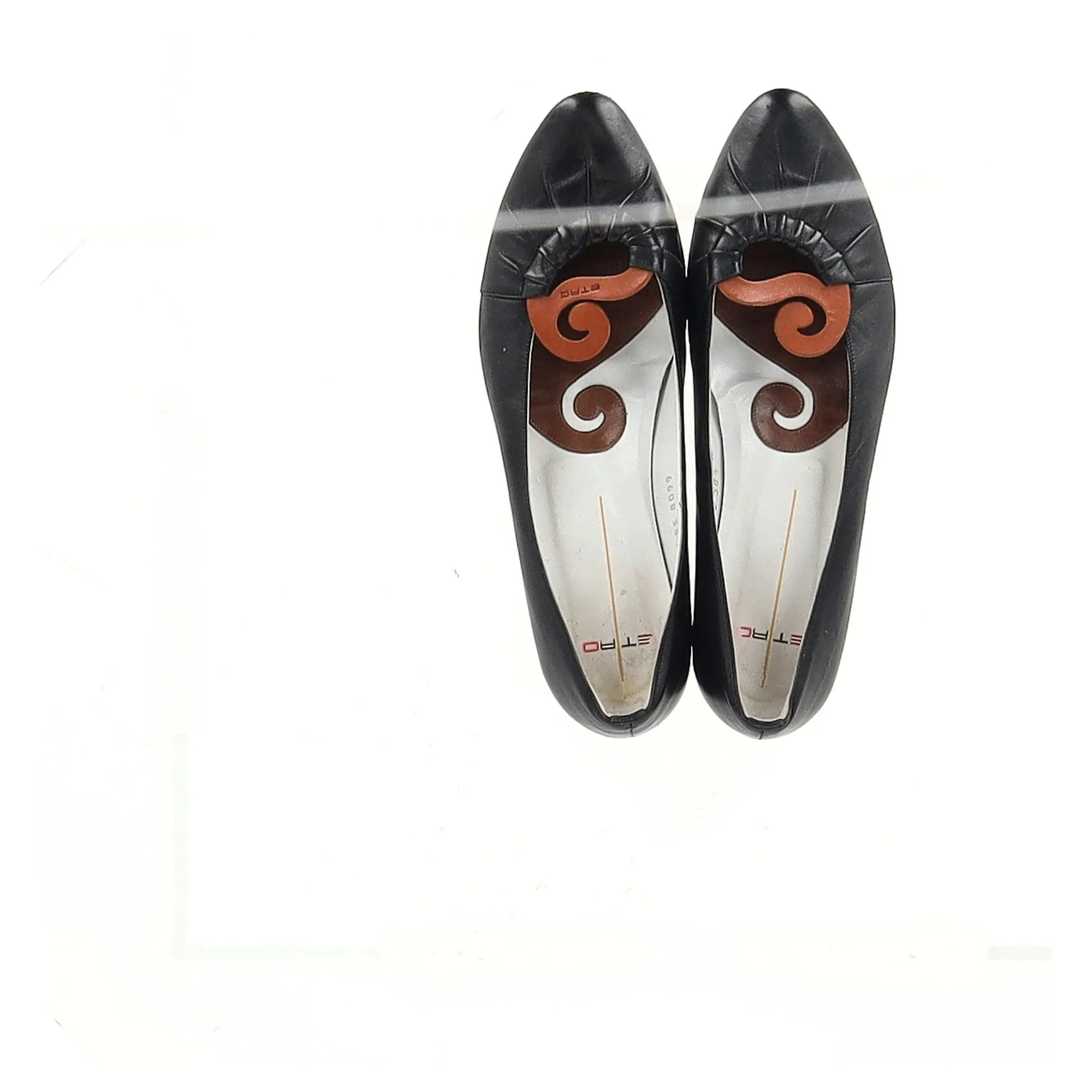 Etro Pleated Ballet Flats in Black Leather