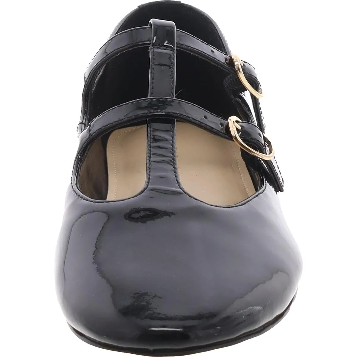 EVIE Womens Buckle Patent Leather Mary Janes