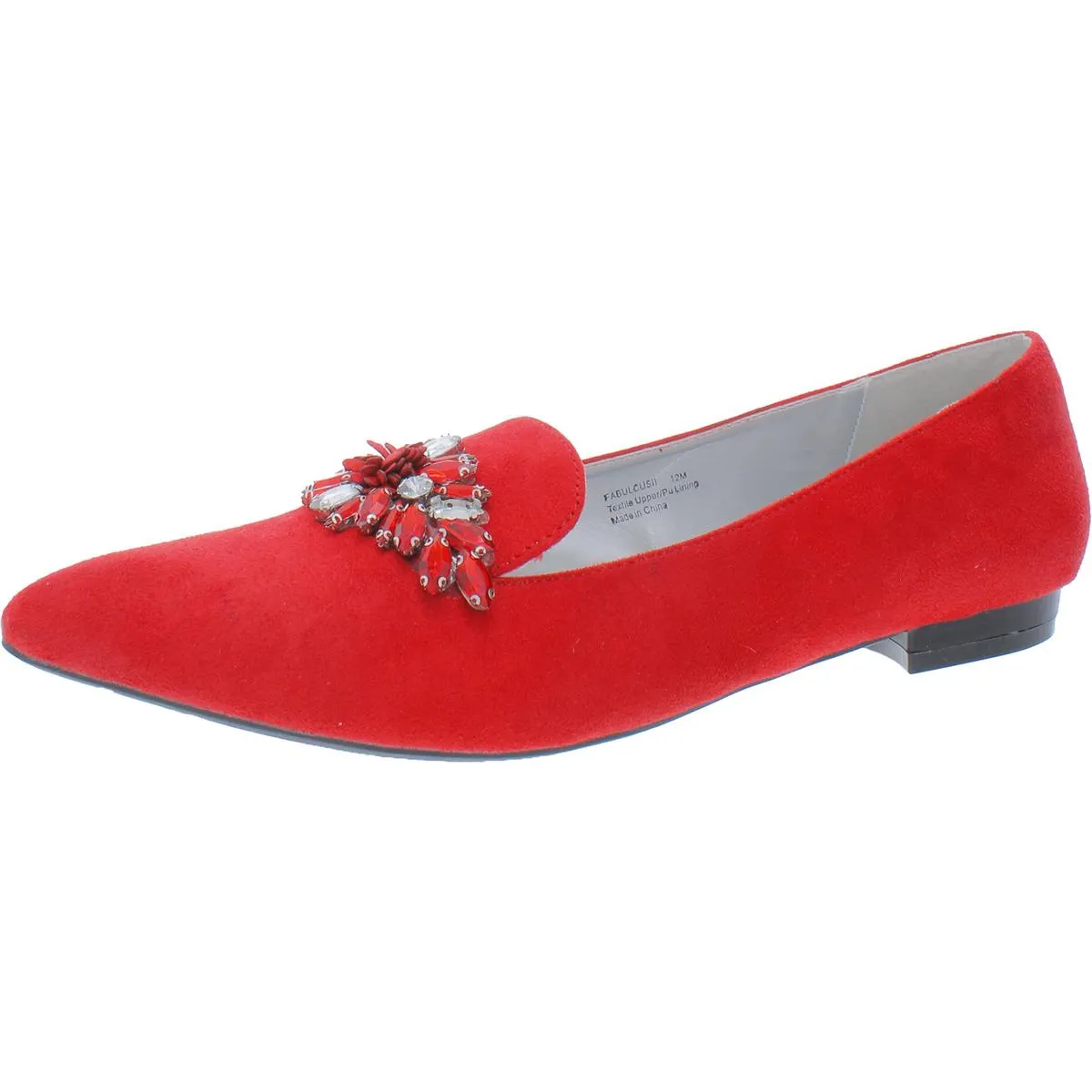 Fabulous II Womens Faux Suede Embellished Loafers