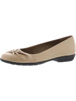 Fall Womens Leather Bow Ballet Flats