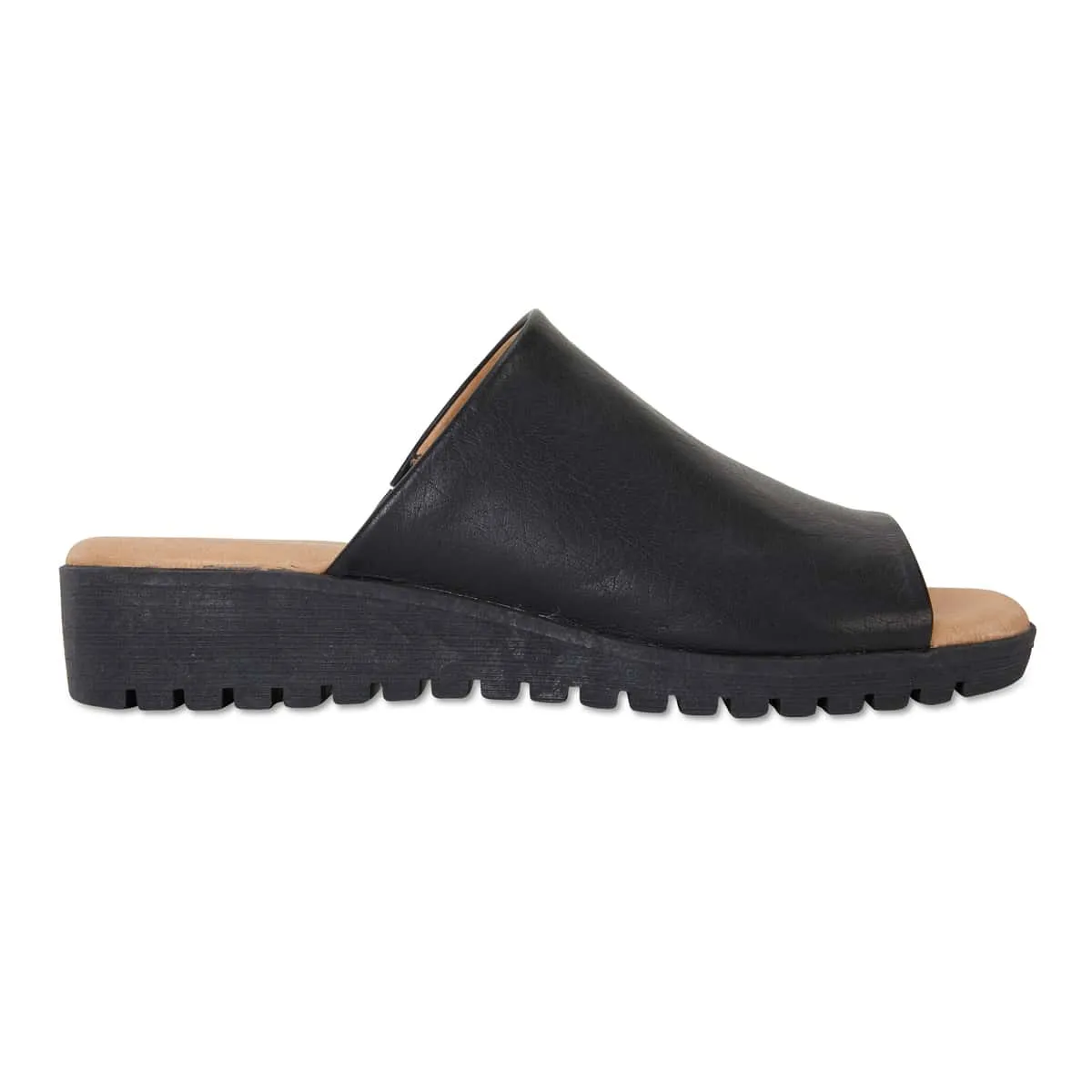 Fate Slide in Black Leather
