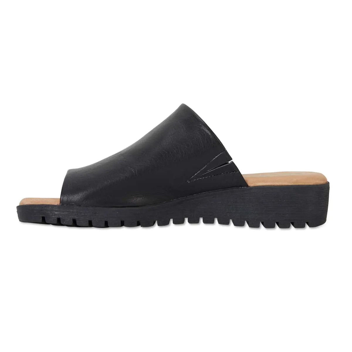 Fate Slide in Black Leather
