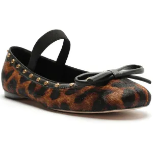 FECHADO SALTO RASTEIRO Womens Bow Calf Hair Ballet Flats