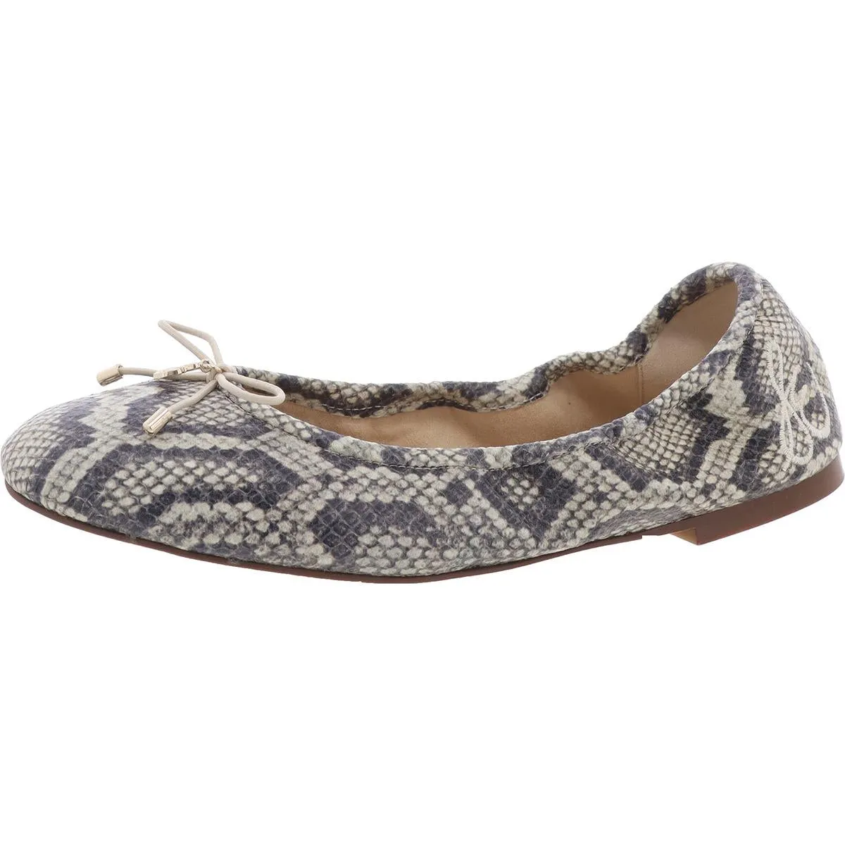 Felicia Womens Leather Embellished Ballet Flats