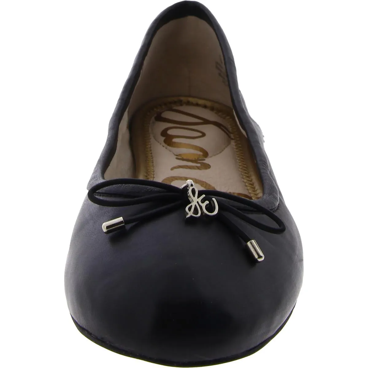 Felicia Womens Leather Embellished Ballet Flats