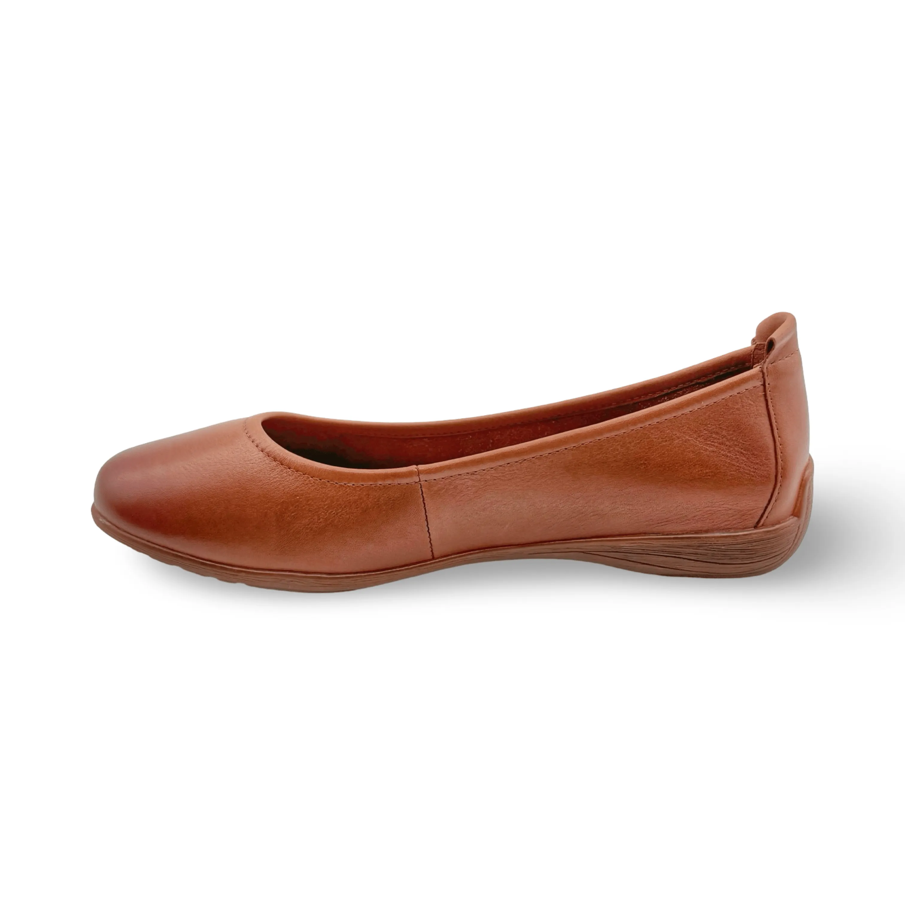 Fenja Camel Leather Flat