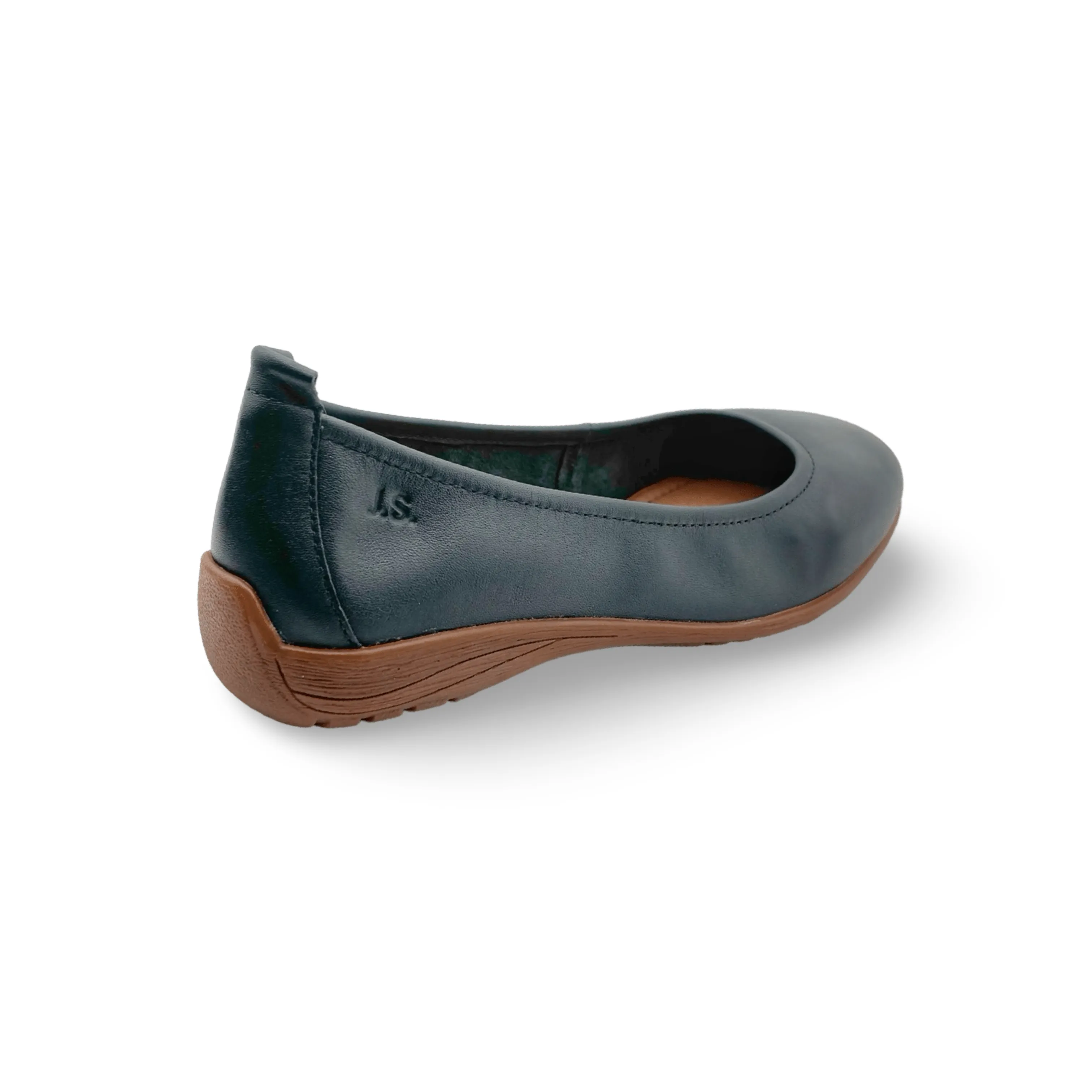 Fenja Navy Leather Flat