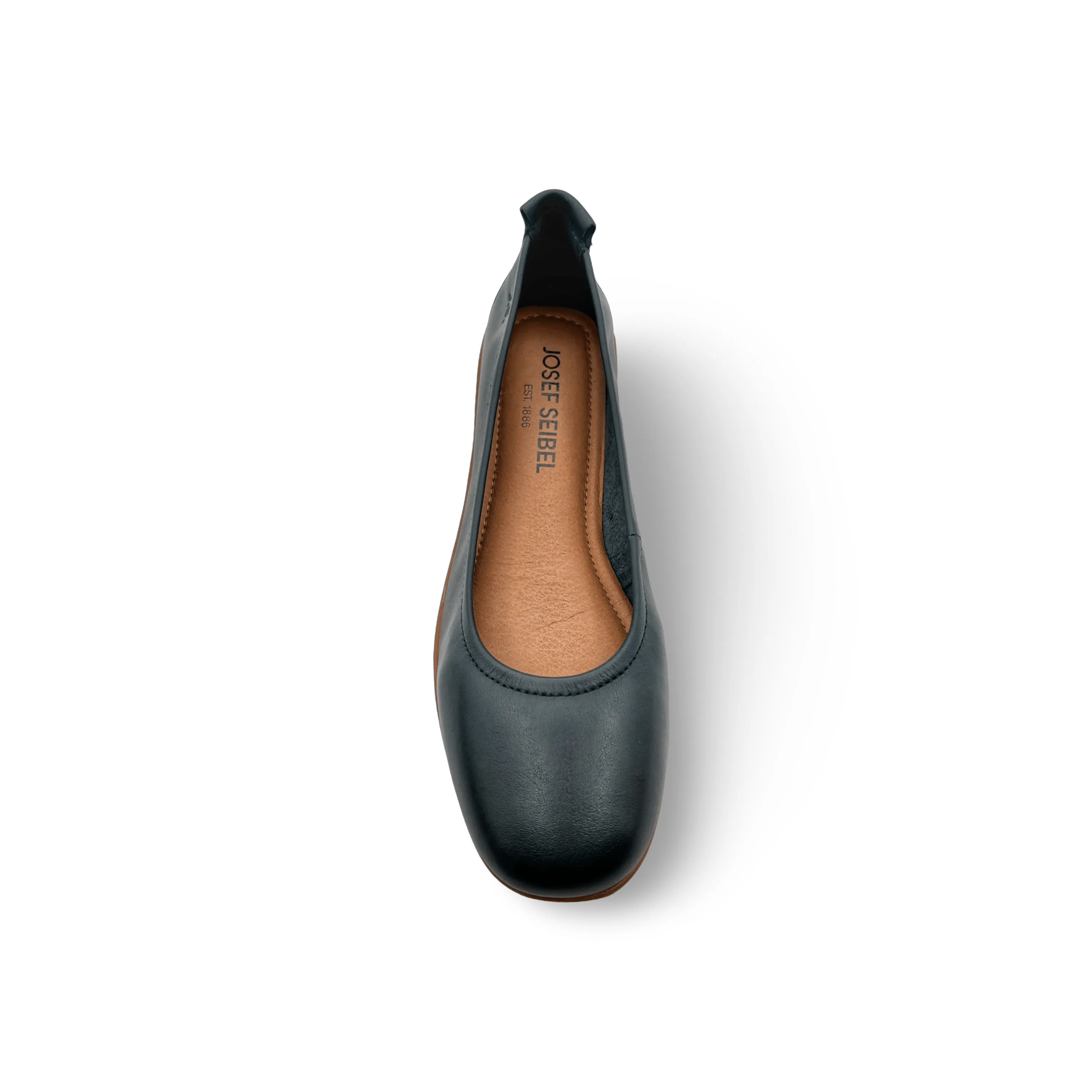 Fenja Navy Leather Flat