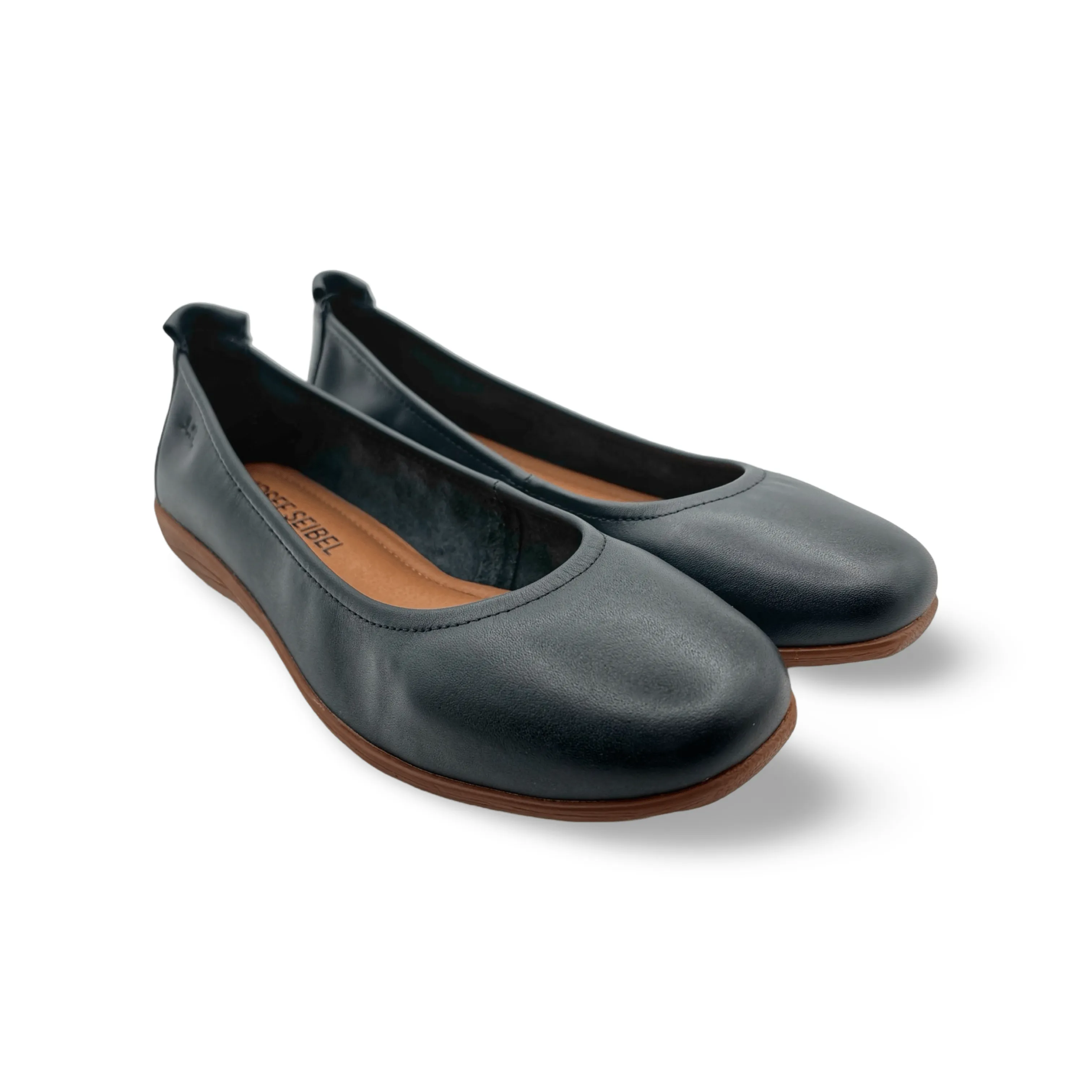 Fenja Navy Leather Flat