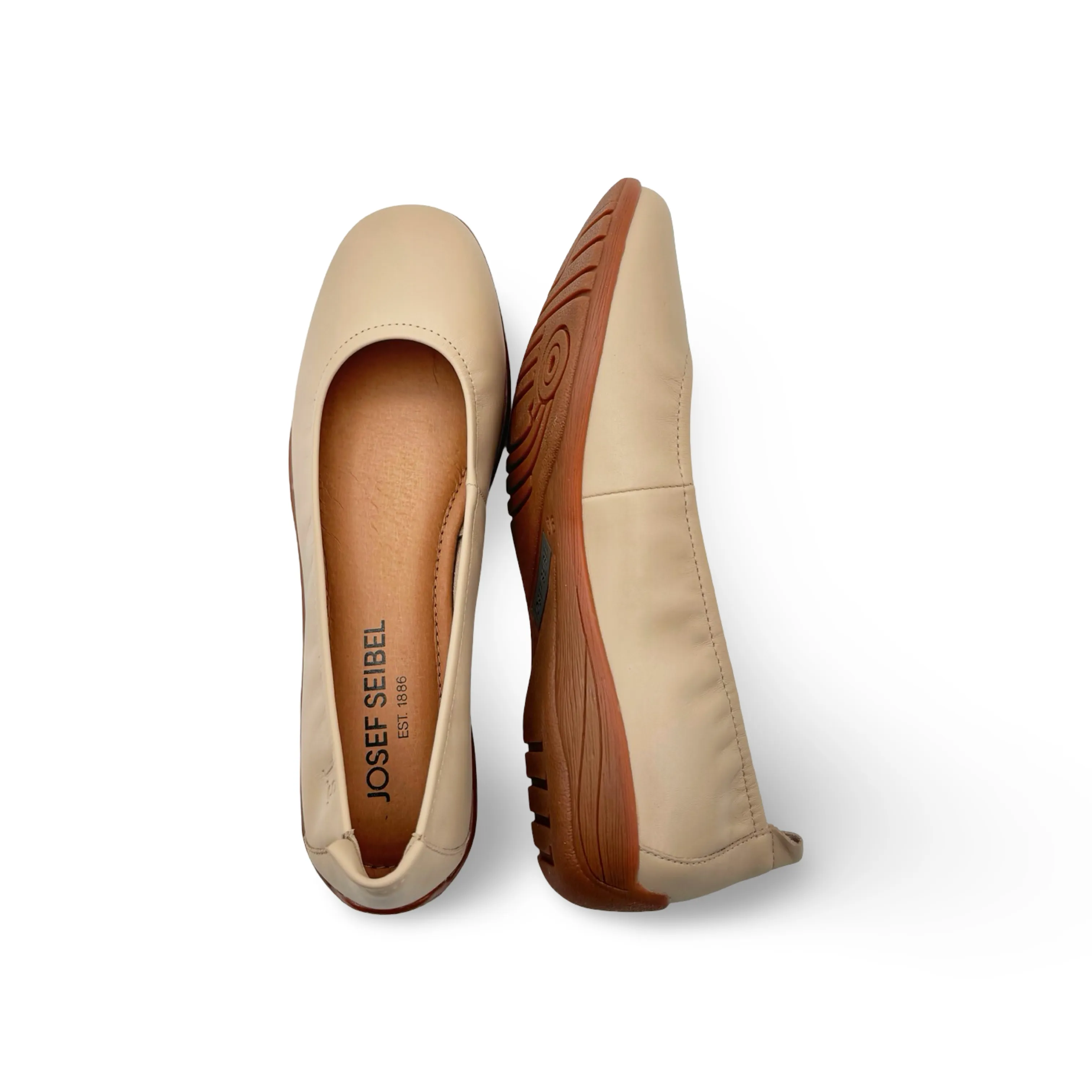 Fenja Sand Leather Flat