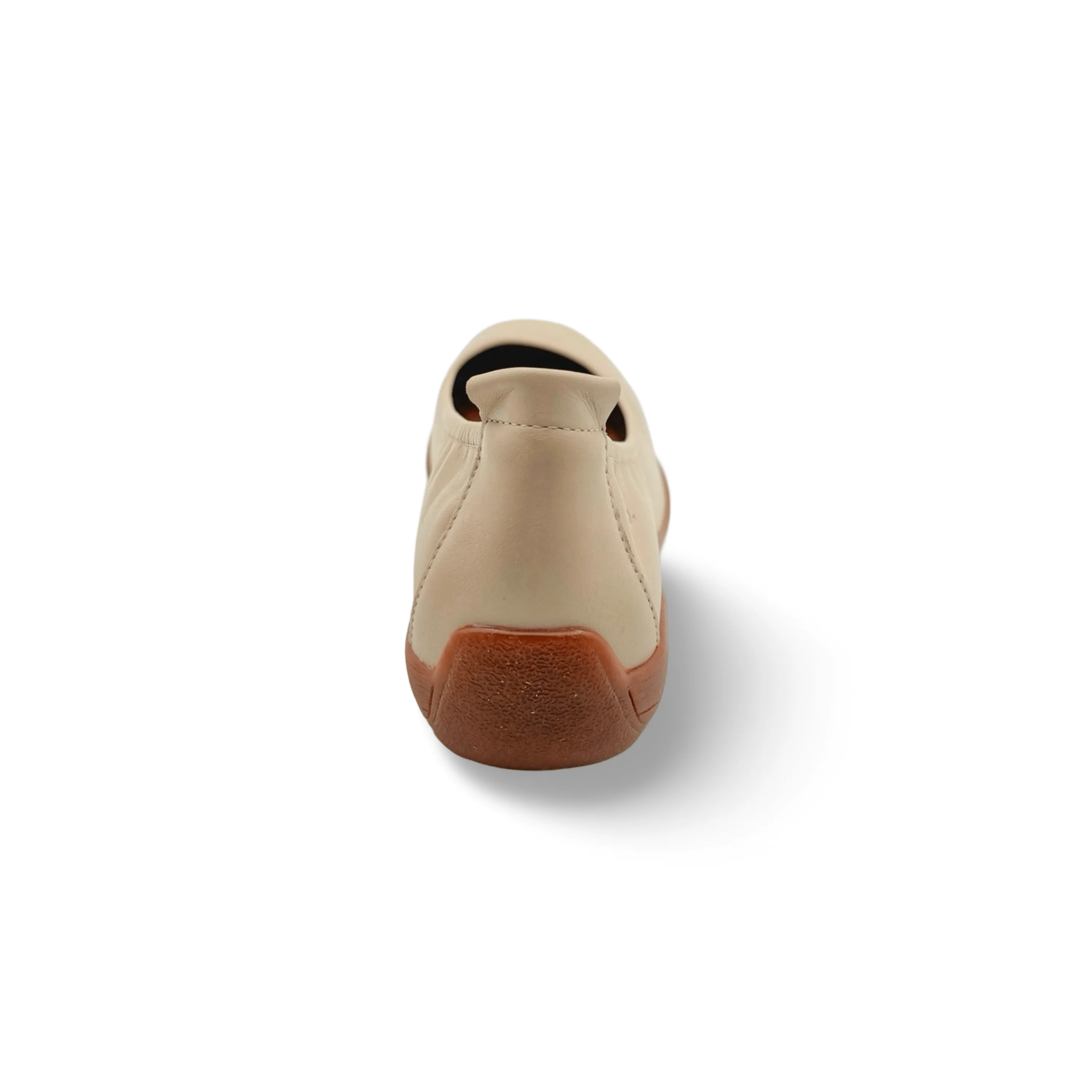 Fenja Sand Leather Flat