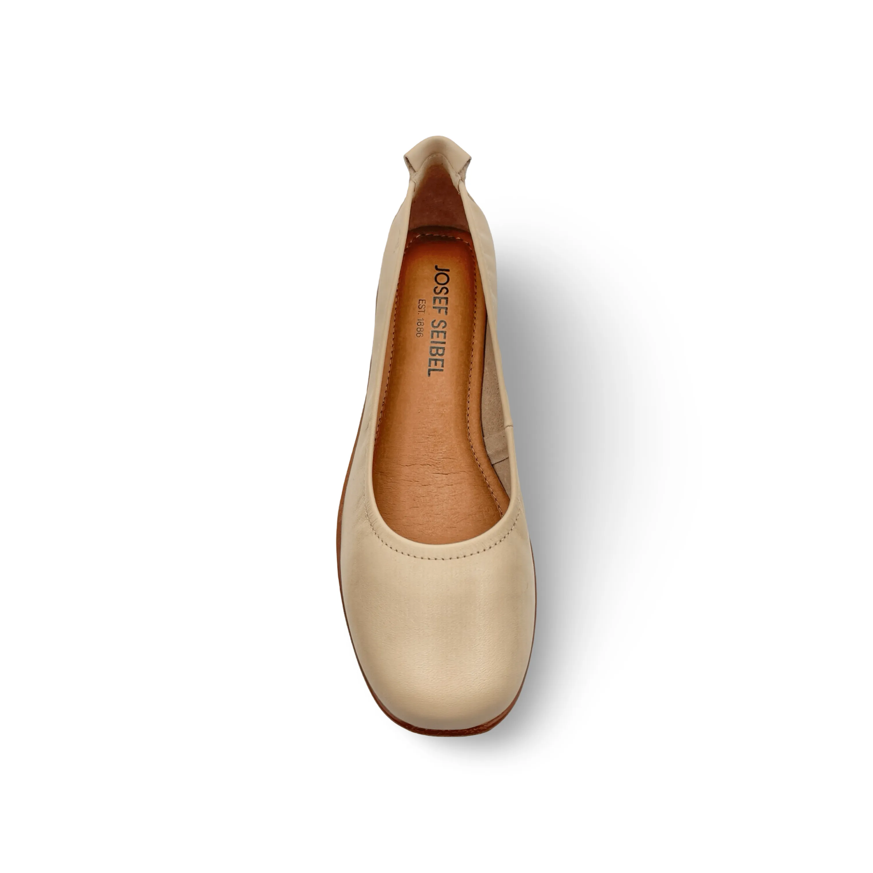 Fenja Sand Leather Flat
