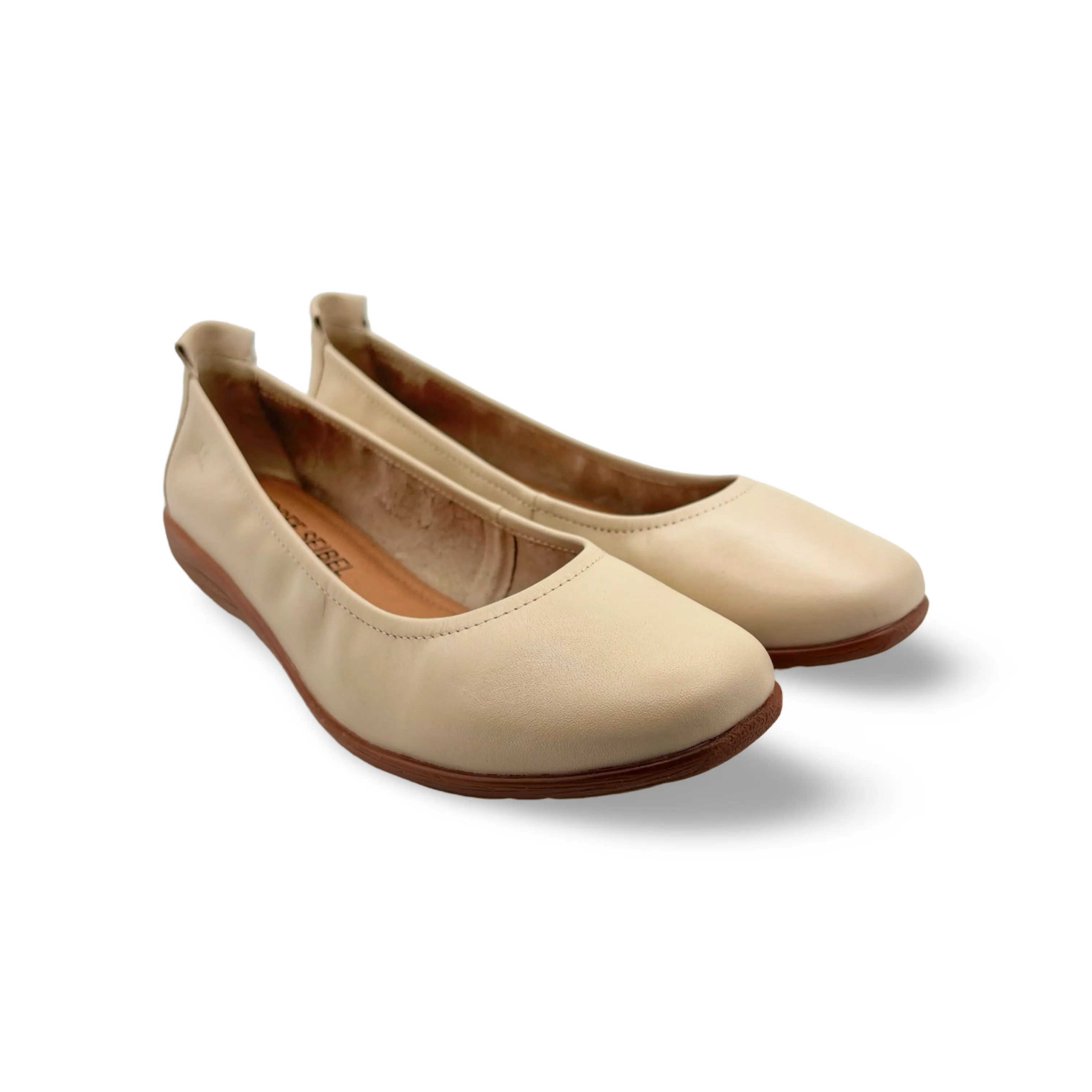 Fenja Sand Leather Flat