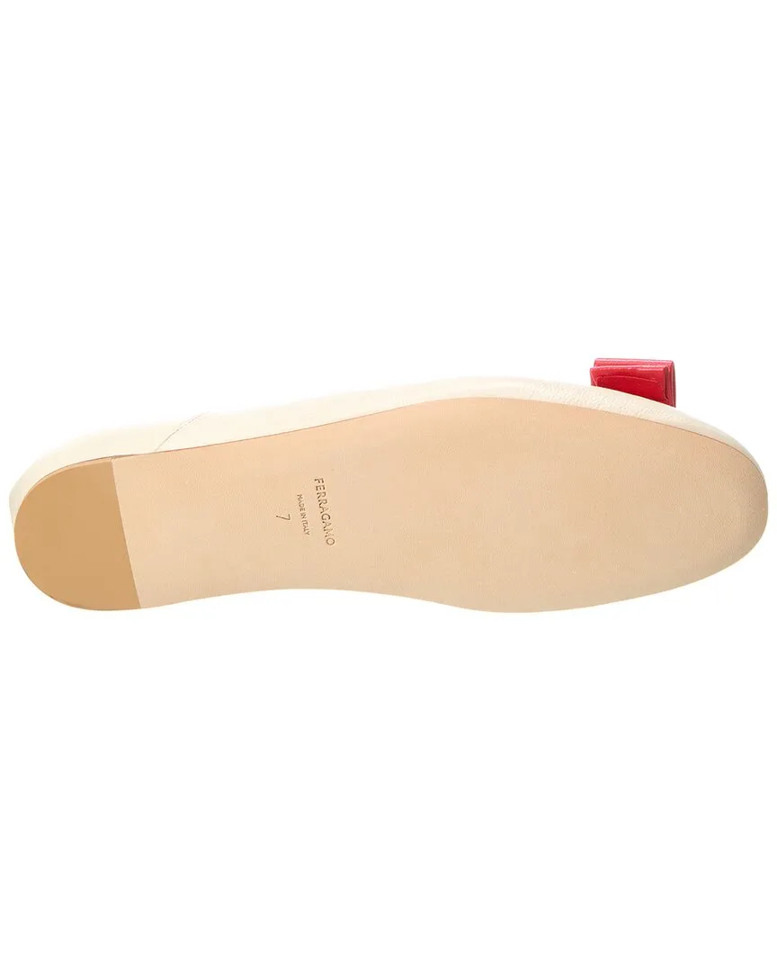 Ferragamo Vara Bow Leather Ballet Flat