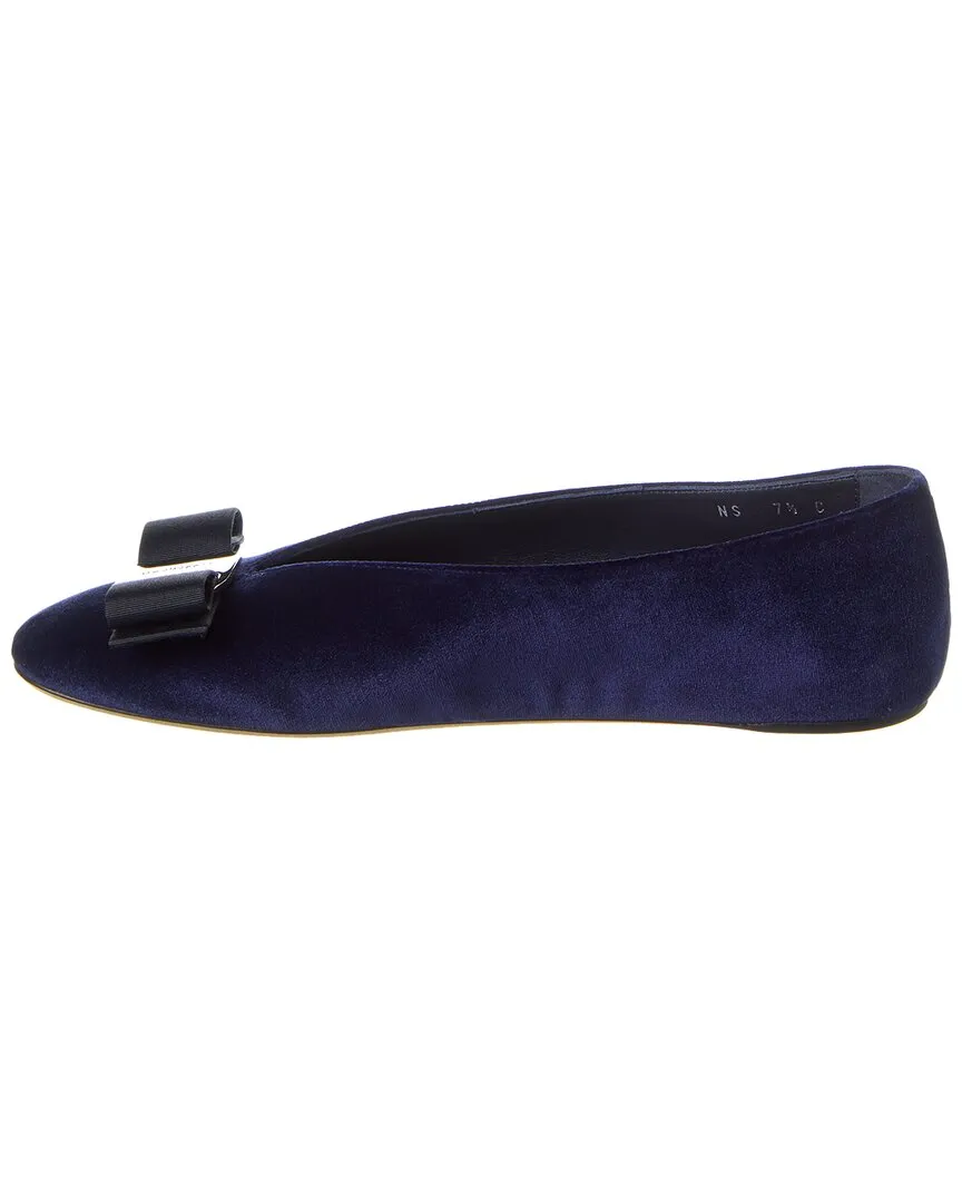 Ferragamo Vara Bow Velvet Flat