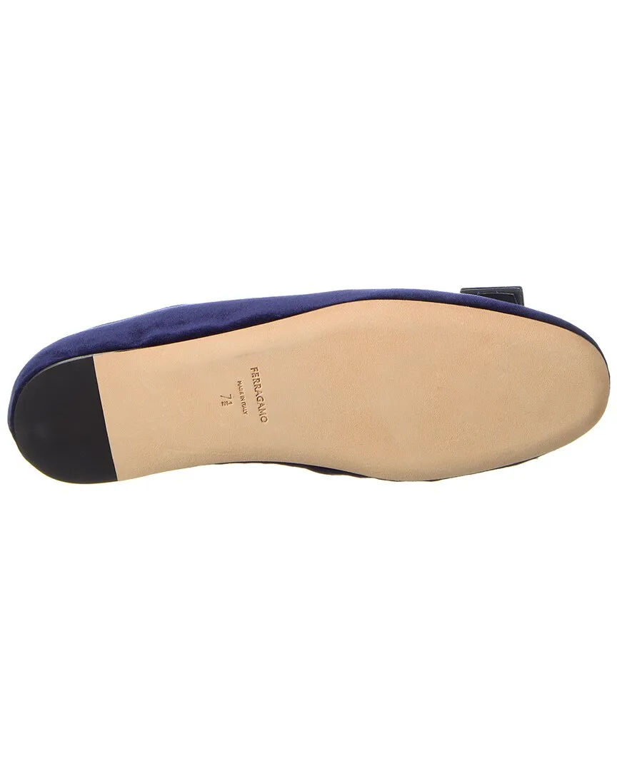 Ferragamo Vara Bow Velvet Flat