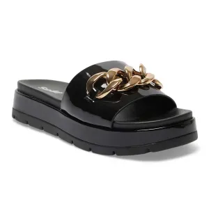 Fiona Slide in Black Patent