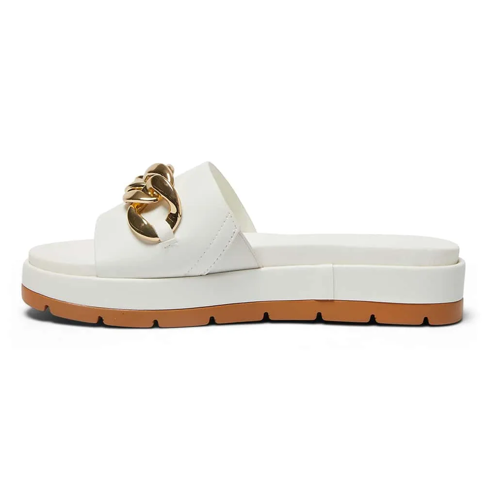 Fiona Slide in White Smooth