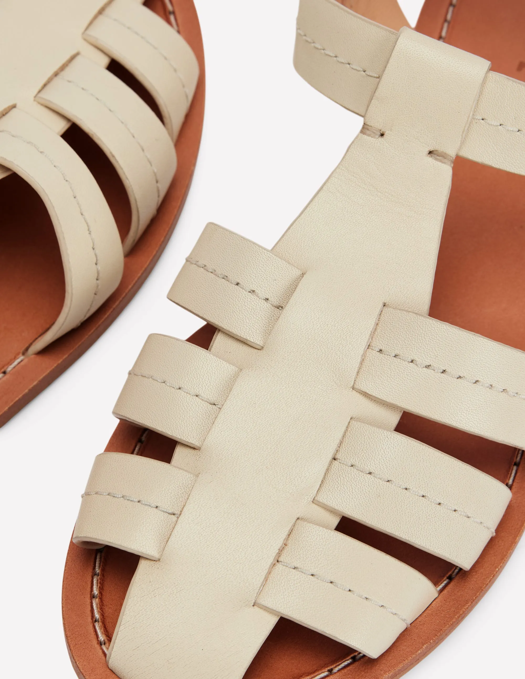 Fisherman Flat Sandals-Ecru