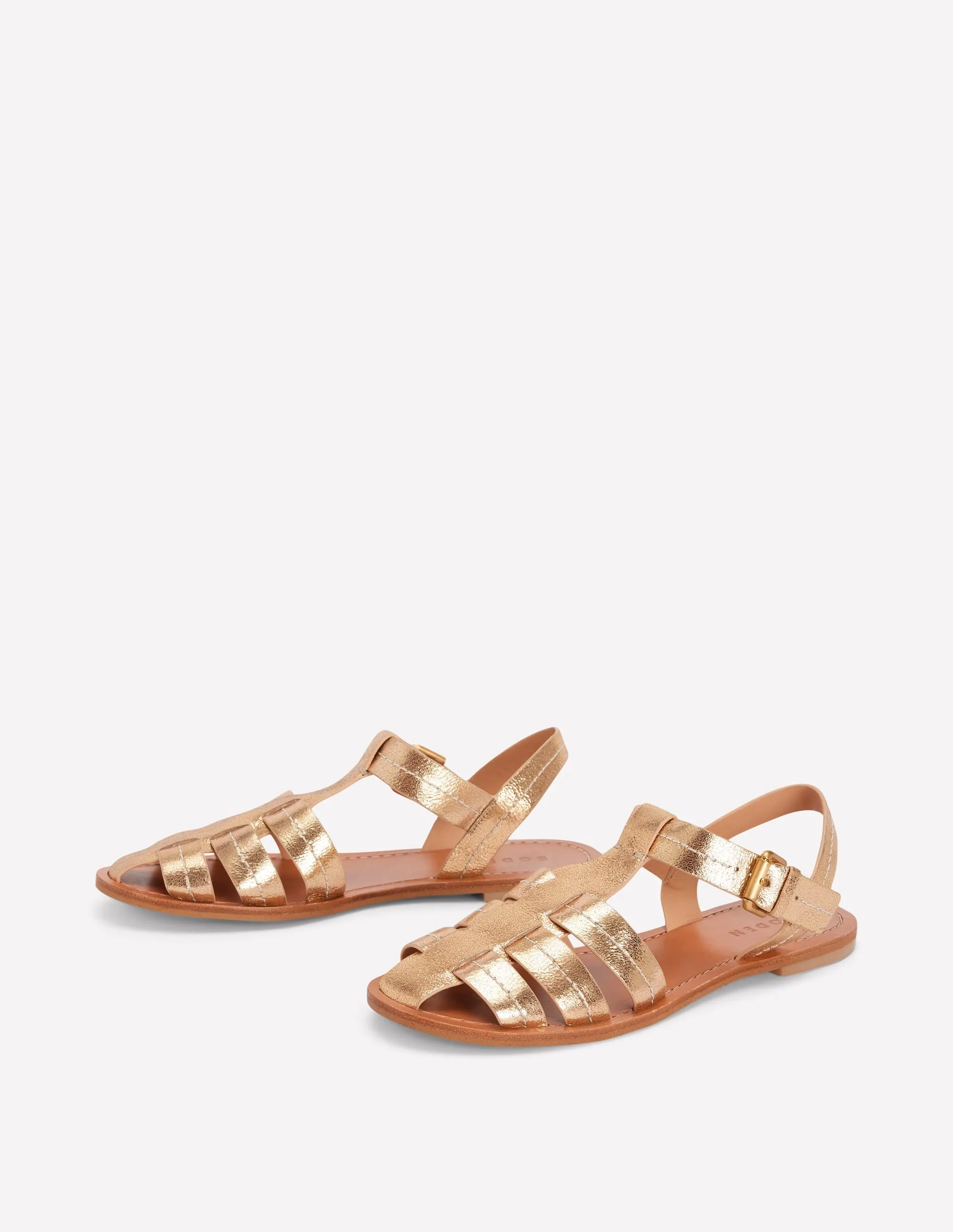 Fisherman Flat Sandals-Gold