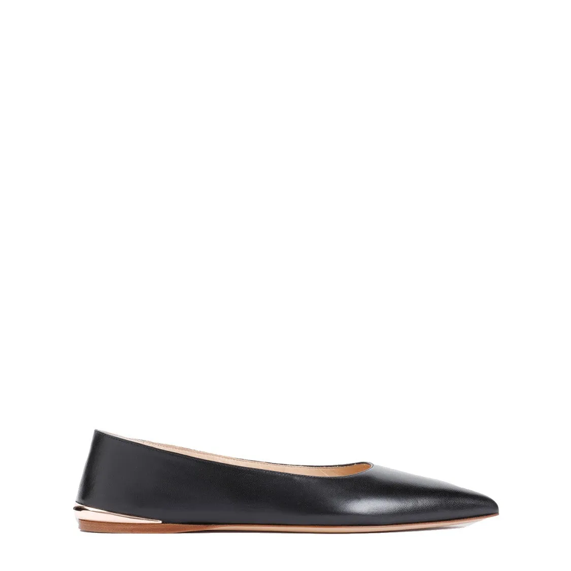 Fleur Black Lamb Leather Ballerinas