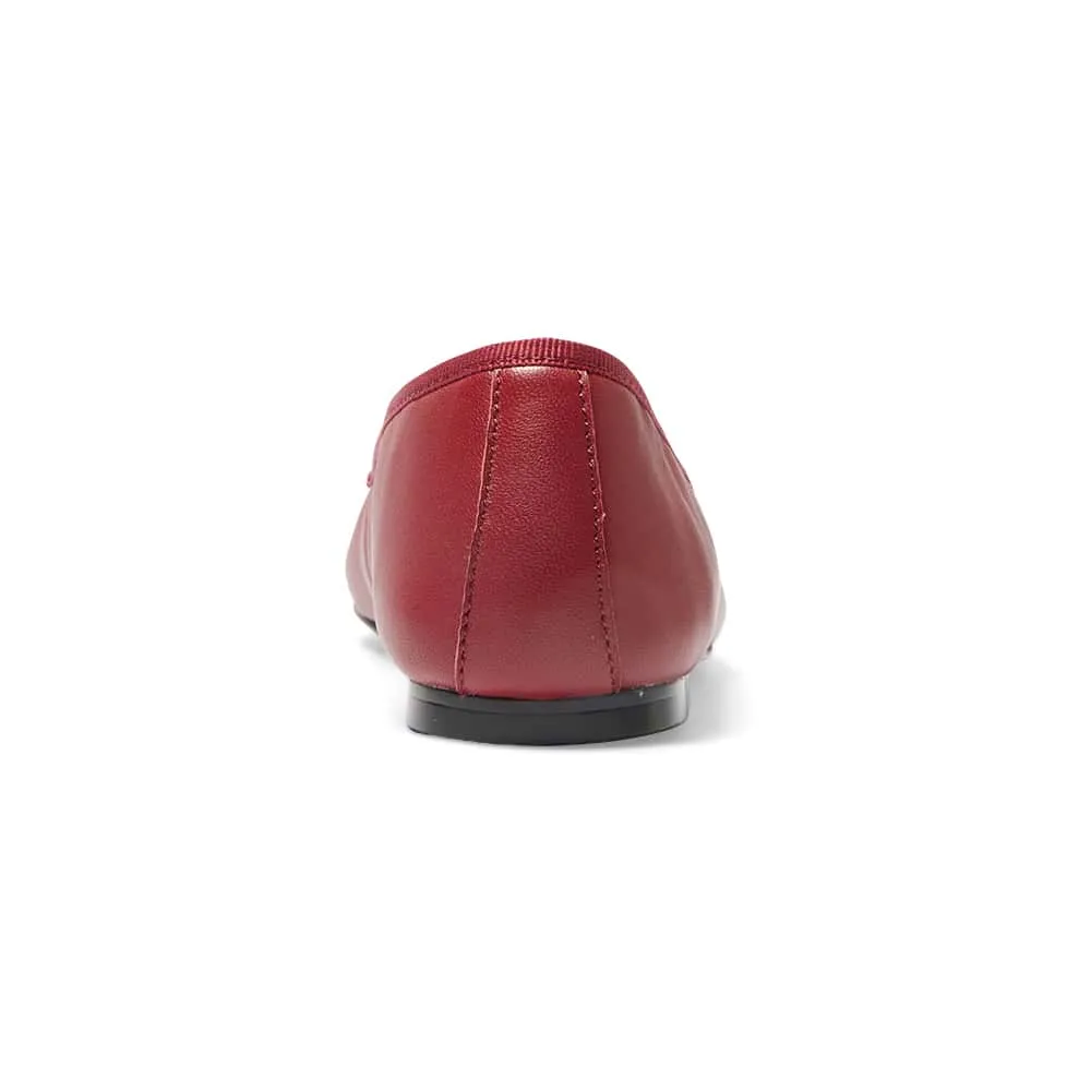 Fonteyn Flat in Red Leather