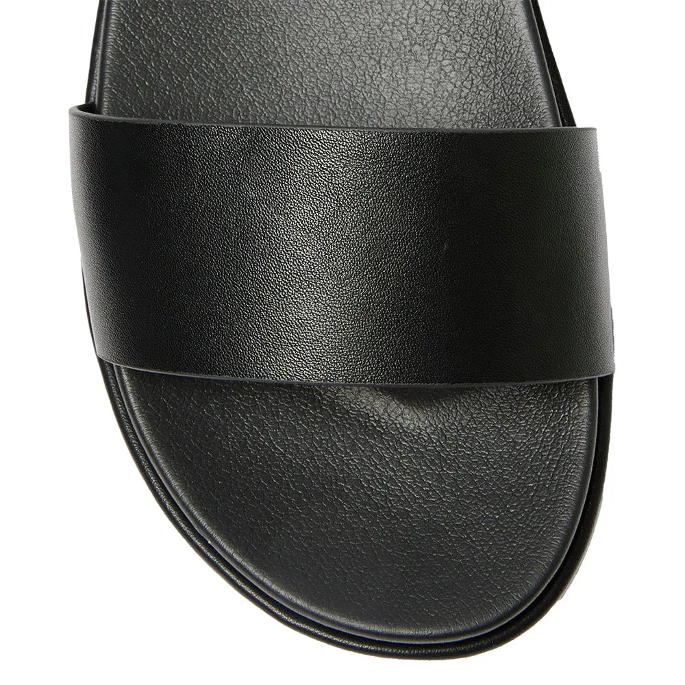 Frankie Sandal in Black Smooth