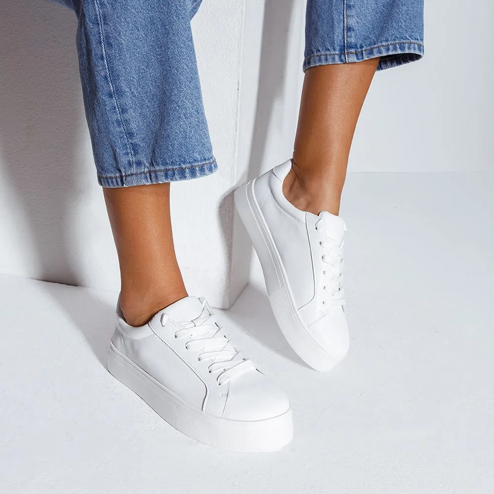 Frenzy Sneaker in White Leather
