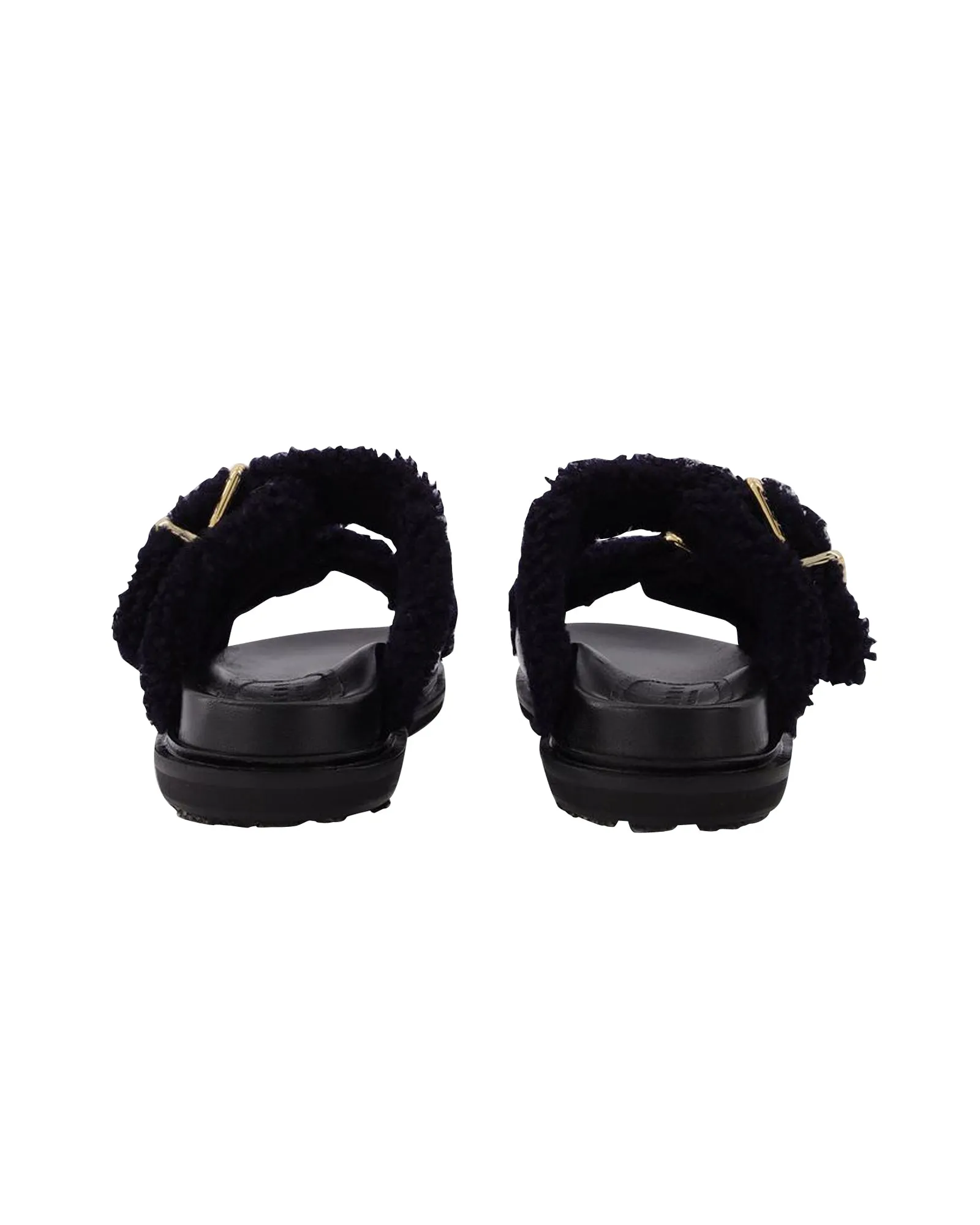Fussbett Slides in Black Leather