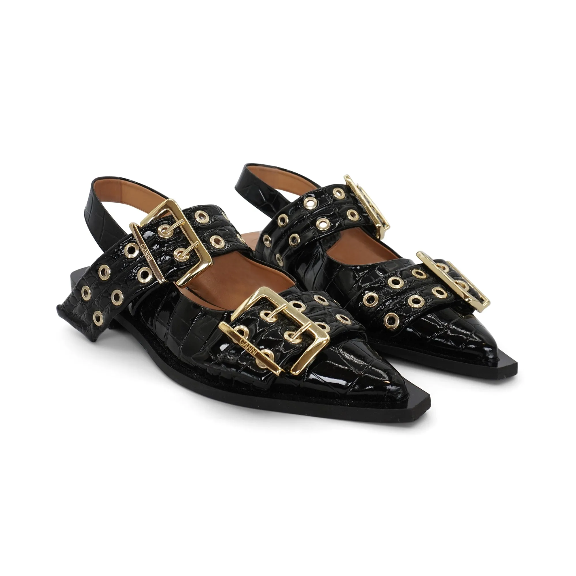 Ganni Slingback Buckle Flats - Women's 39