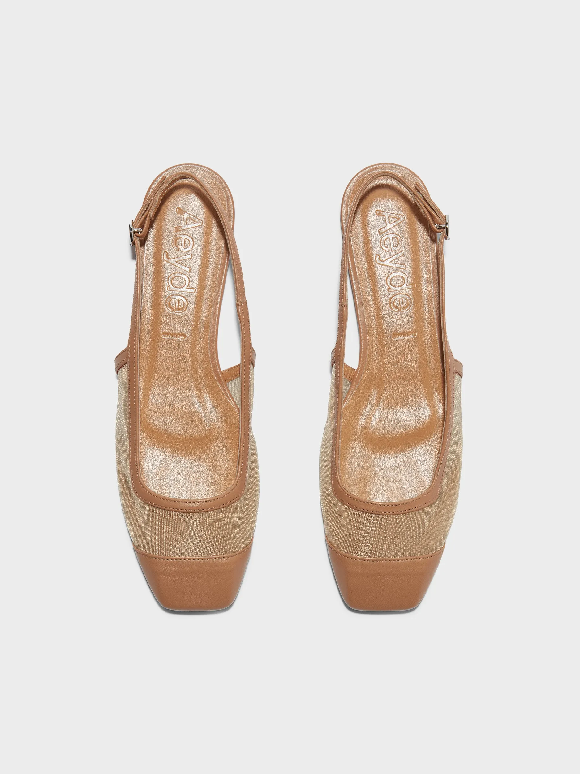 Geraldine Mesh Toe-Cap Slingbacks