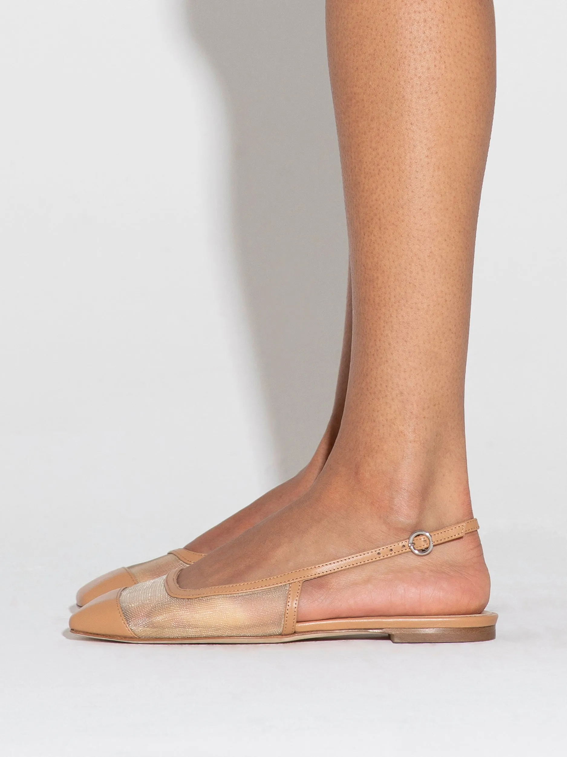 Geraldine Mesh Toe-Cap Slingbacks