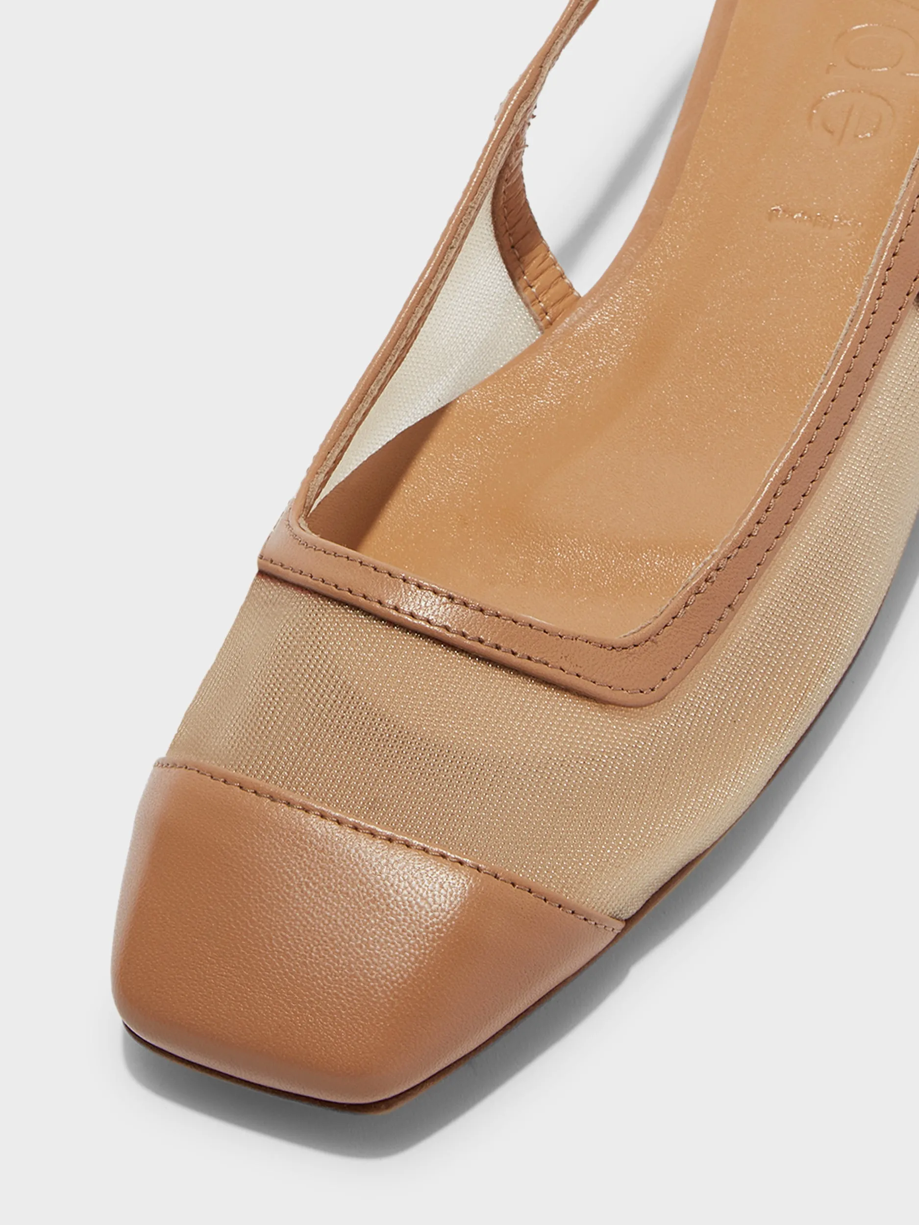 Geraldine Mesh Toe-Cap Slingbacks