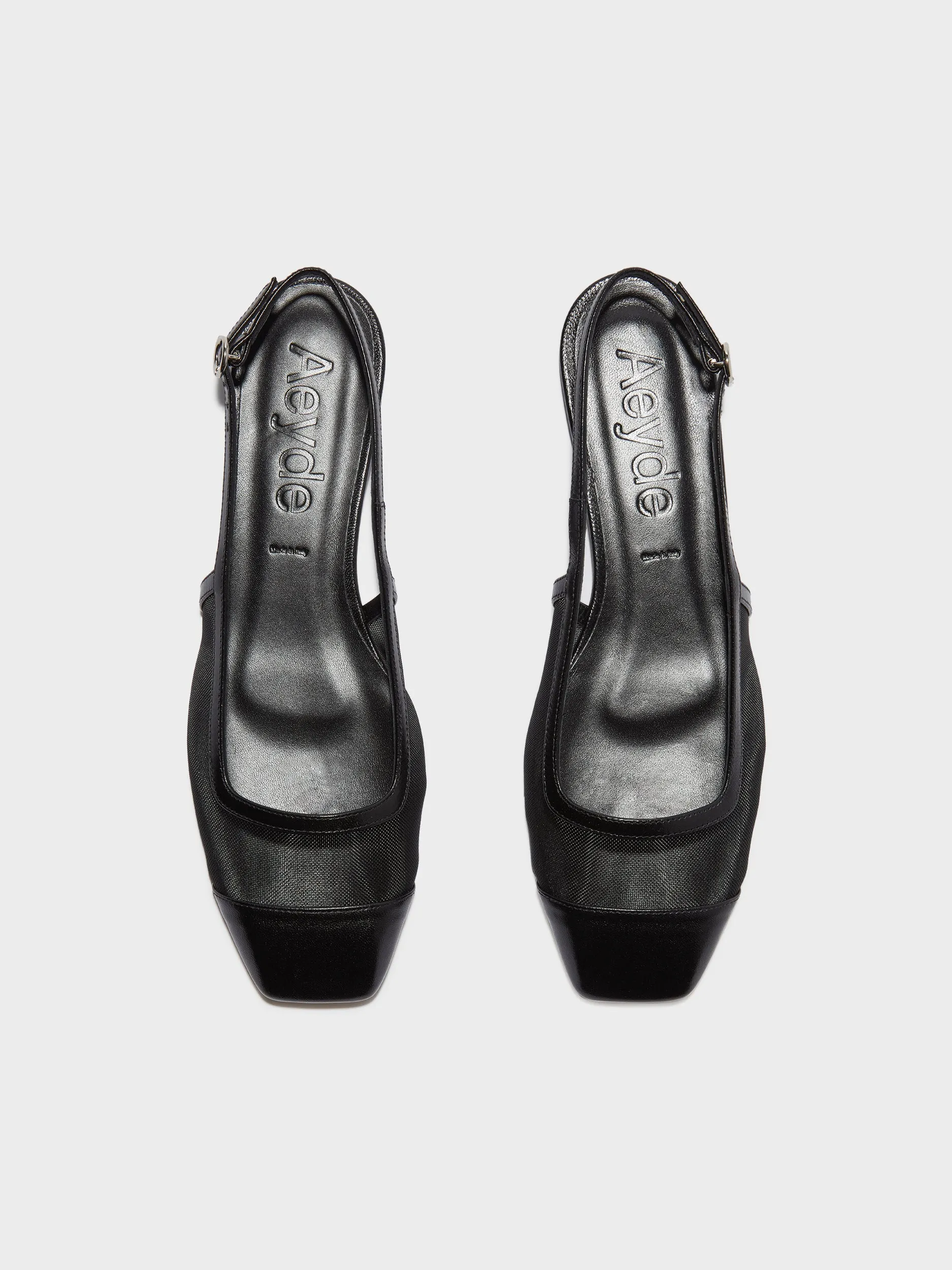 Geraldine Mesh Toe-Cap Slingbacks