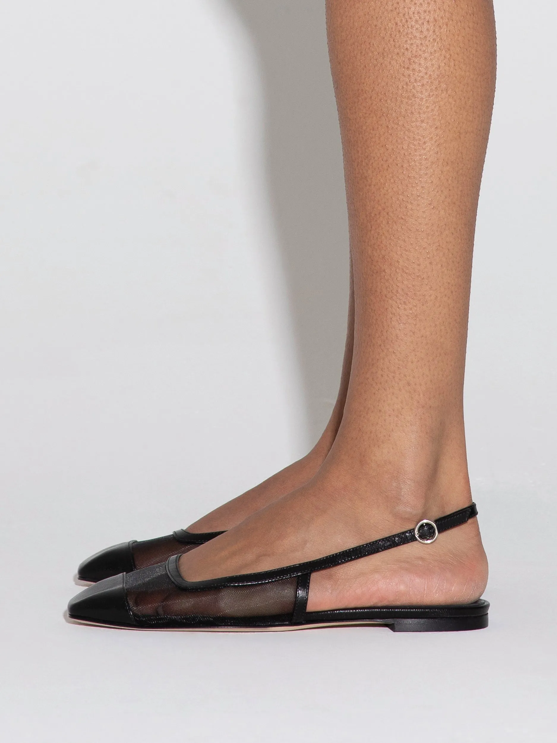 Geraldine Mesh Toe-Cap Slingbacks