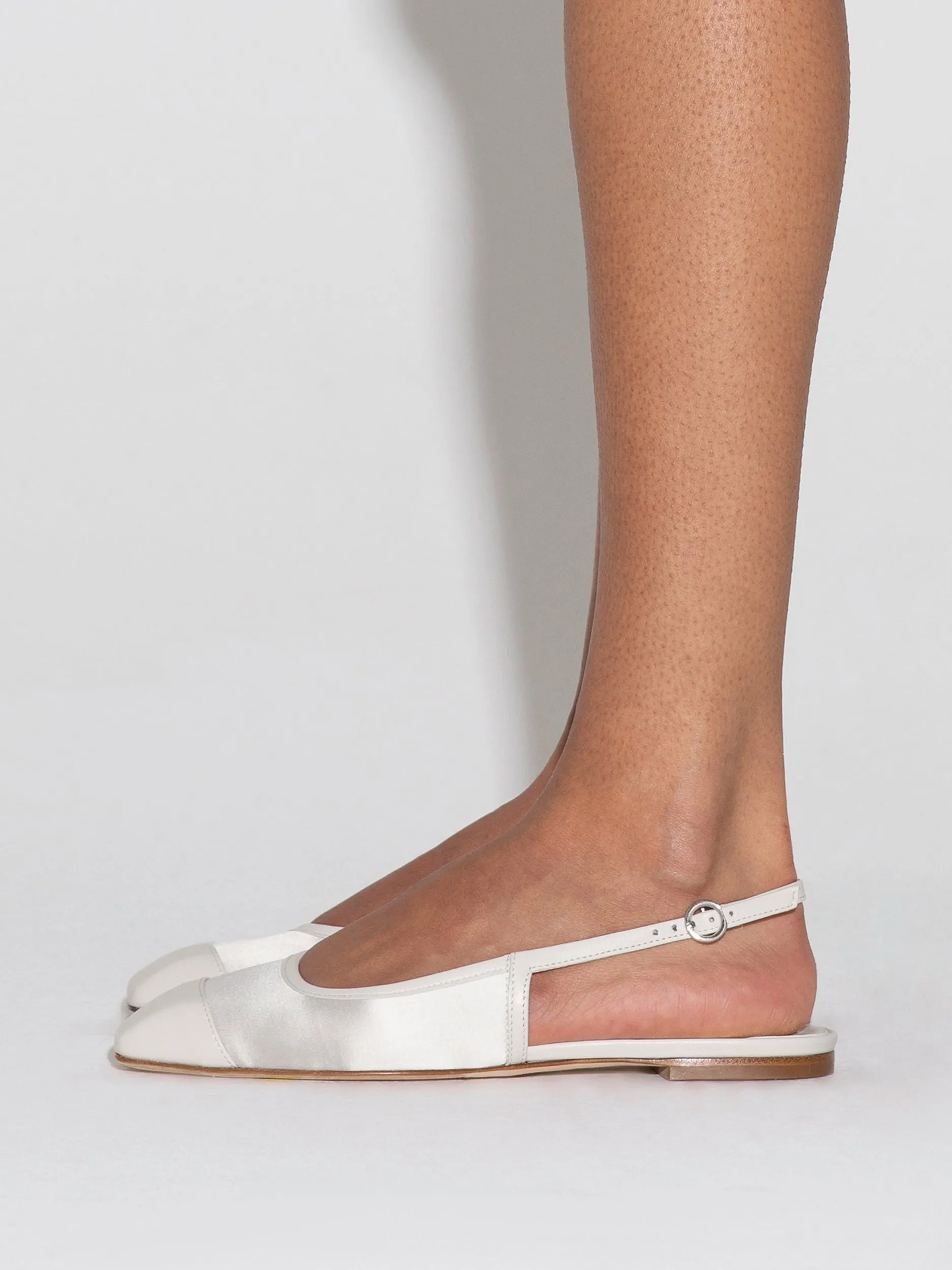 Geraldine Satin Toe-Cap Slingback