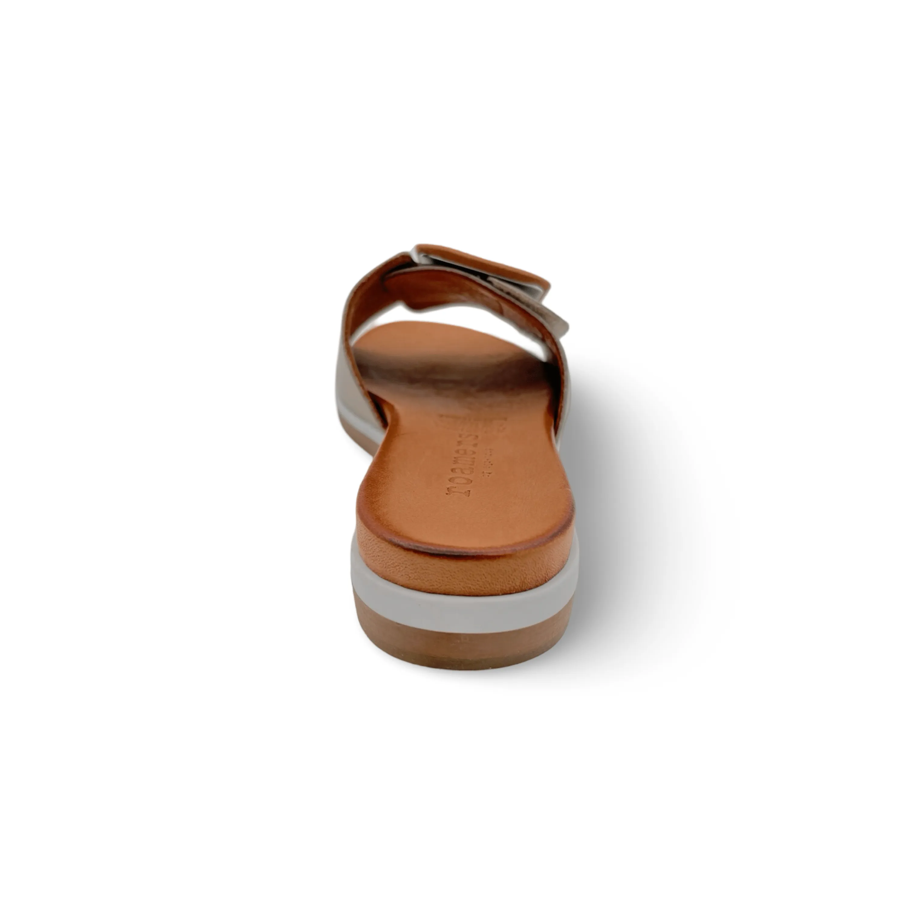 Gia Grey Adjustable Leather Slide