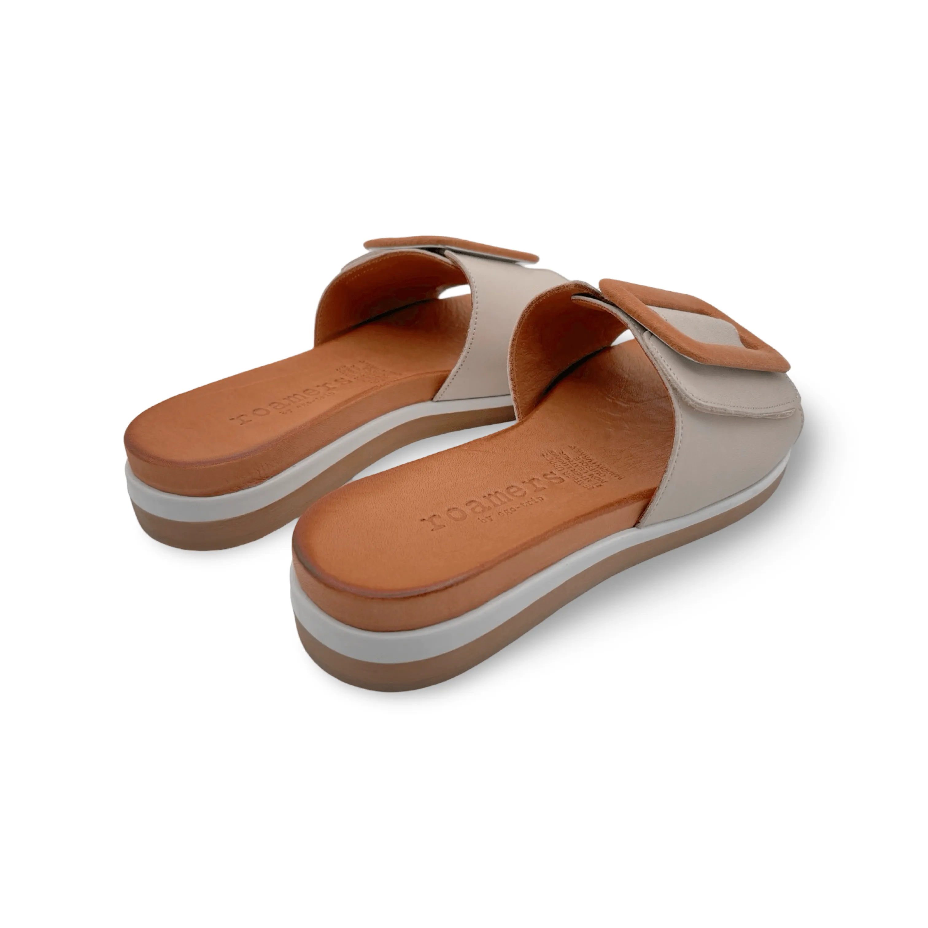 Gia Grey Adjustable Leather Slide