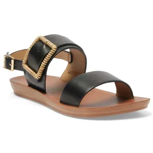 Grand Sandal in Black Smooth