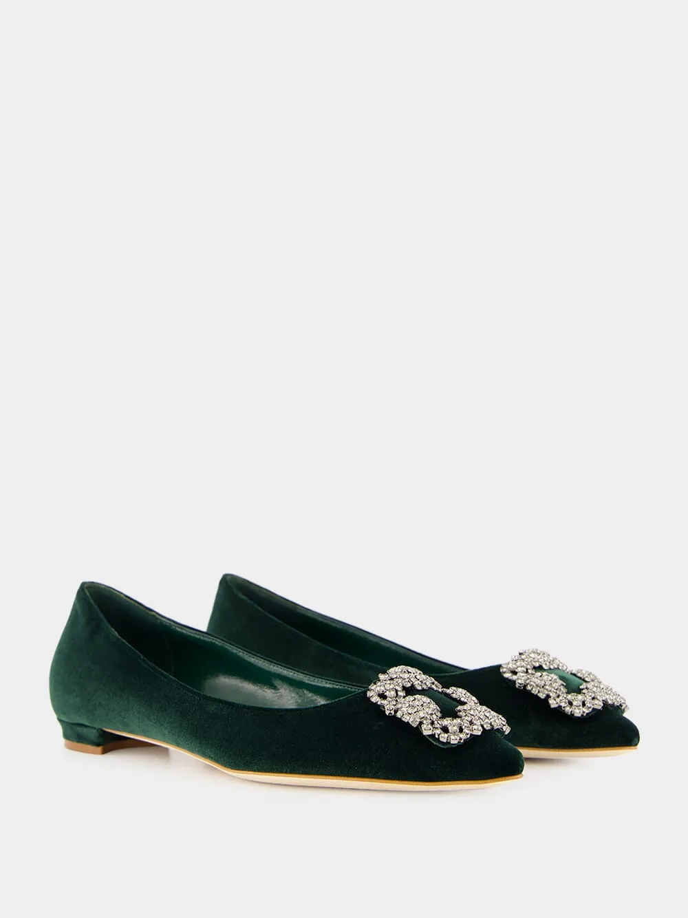 Green Velvet Hangisi Flats