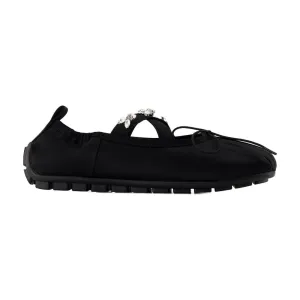 Grip Ballerinas - Satin - Black