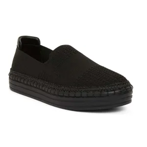 Heart Sneaker in Black Fabric