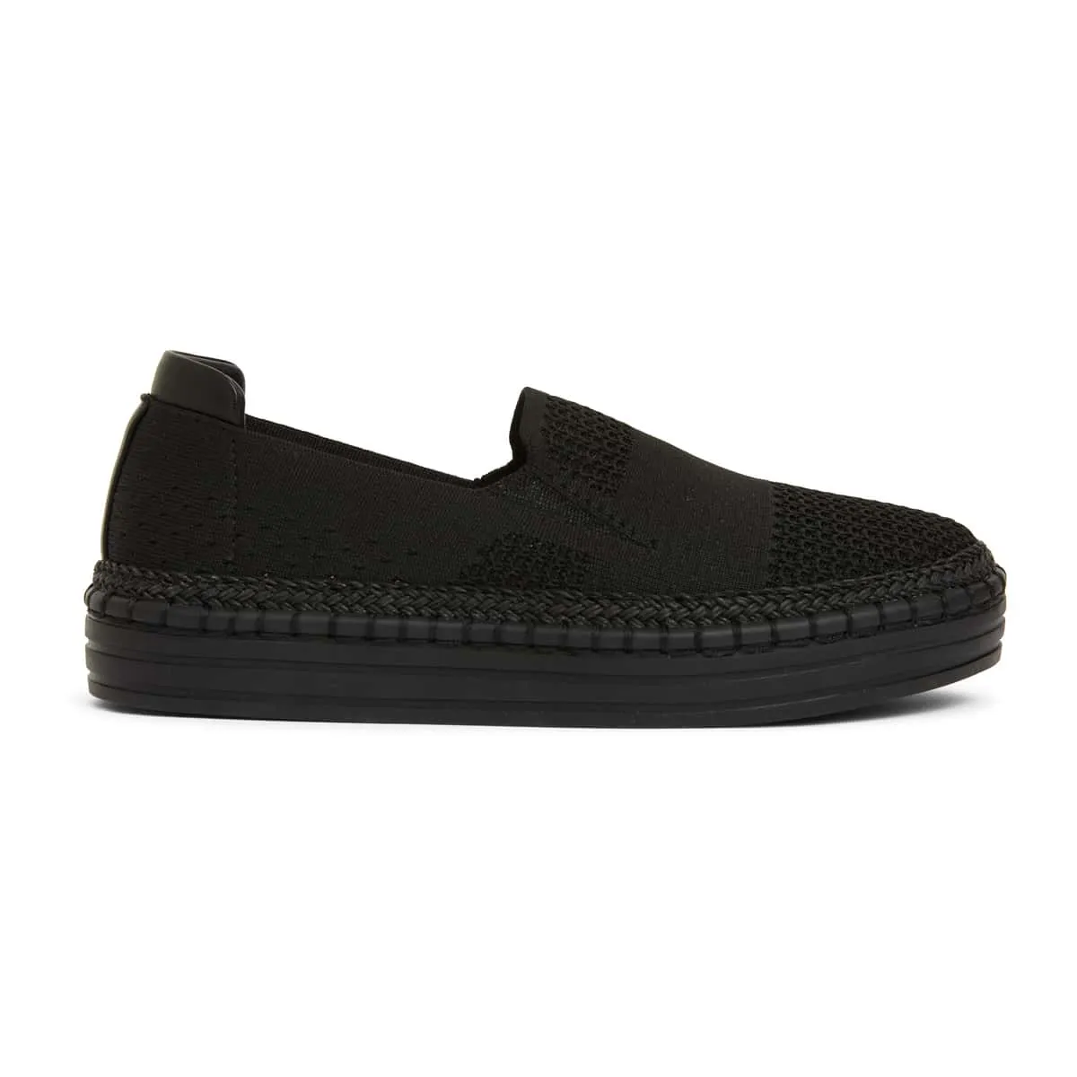 Heart Sneaker in Black Fabric